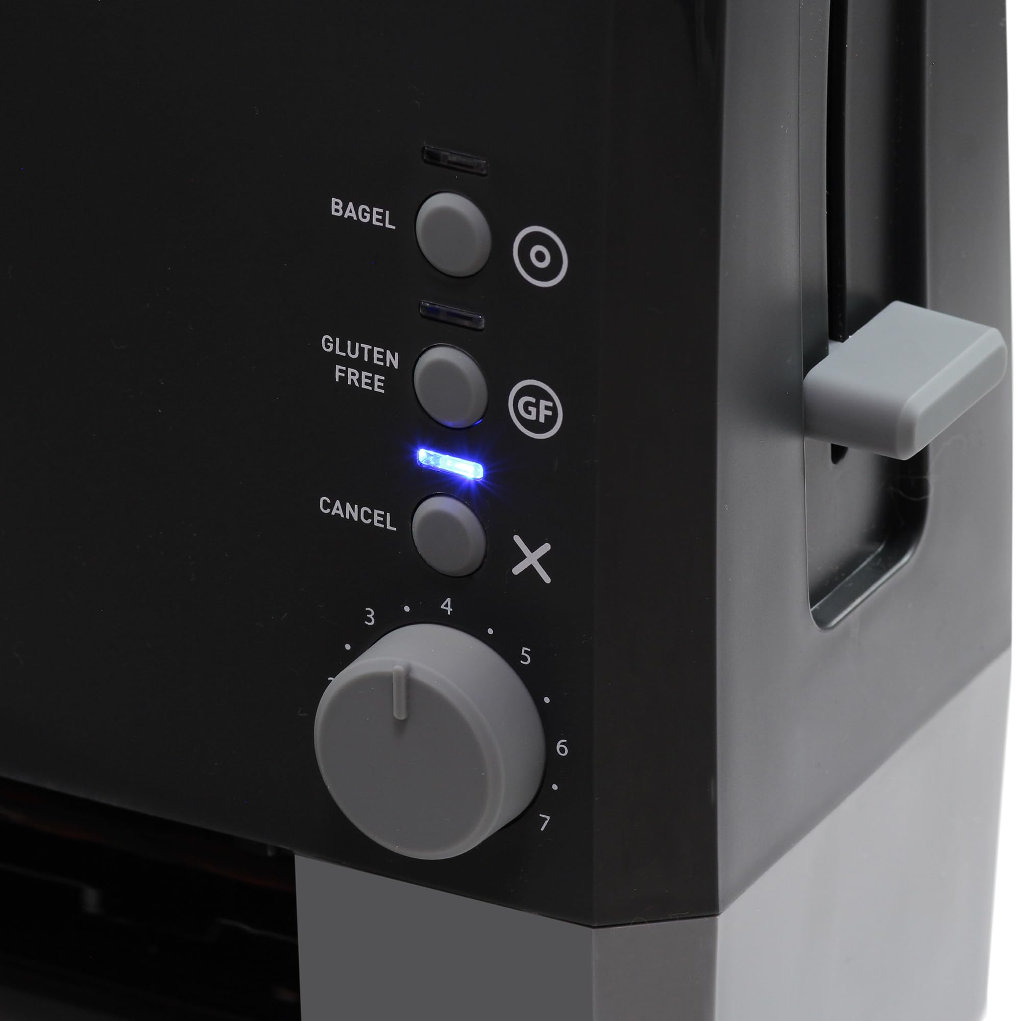 West Bend QuikServe Toaster 2-Slice, Black, Bagel & Gluten-Free Settings, 1400-Watts, Cool-Touch Exterior, Model 77224