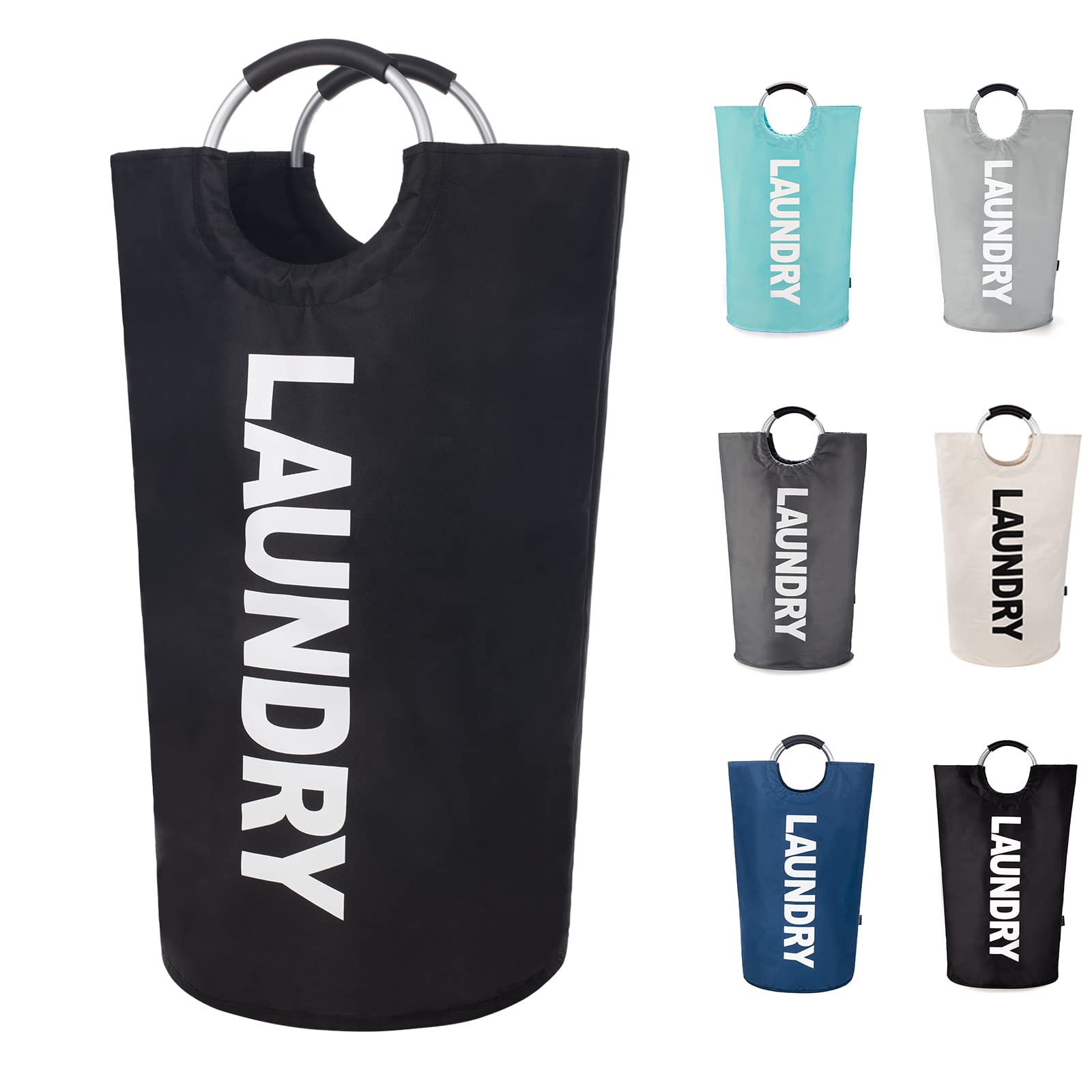 Twira 90L Large Laundry Basket, Laundry Hamper Stands Up Well, Laundry Bag With Padded Handles, Waterproof Clothes Bin Collapsib