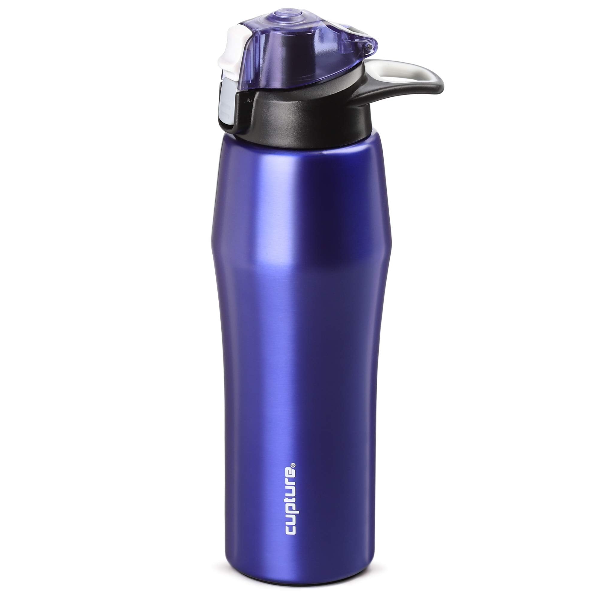 Cupture Action Water Bottle Flip Top with Handle  22oz Stainless Steel VacuumInsulated (Purple)