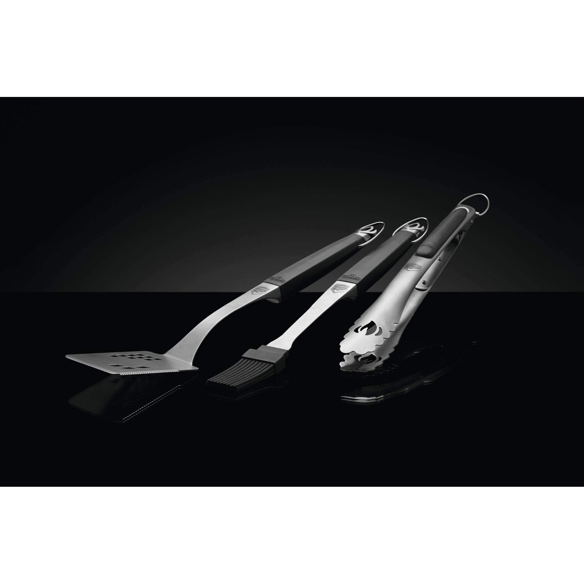 Napoleon Accessory 70036 - Executive 3 Piece Toolset - Premium Bbq Grill Toolset, Cast Stainless Steel, Ergonomic Handles, Heat