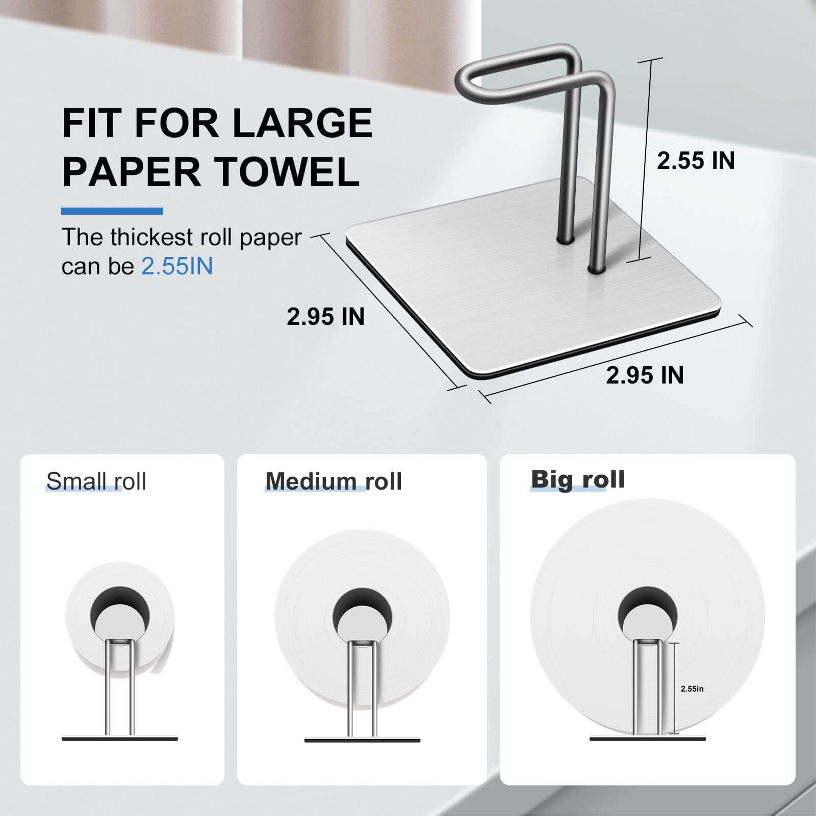 Magnetic Paper Towel Holder Upgraded Version, Strong Magnets Rv Paper Towel Holder Wall Mount For Refrigerator & Grill, Pegboard