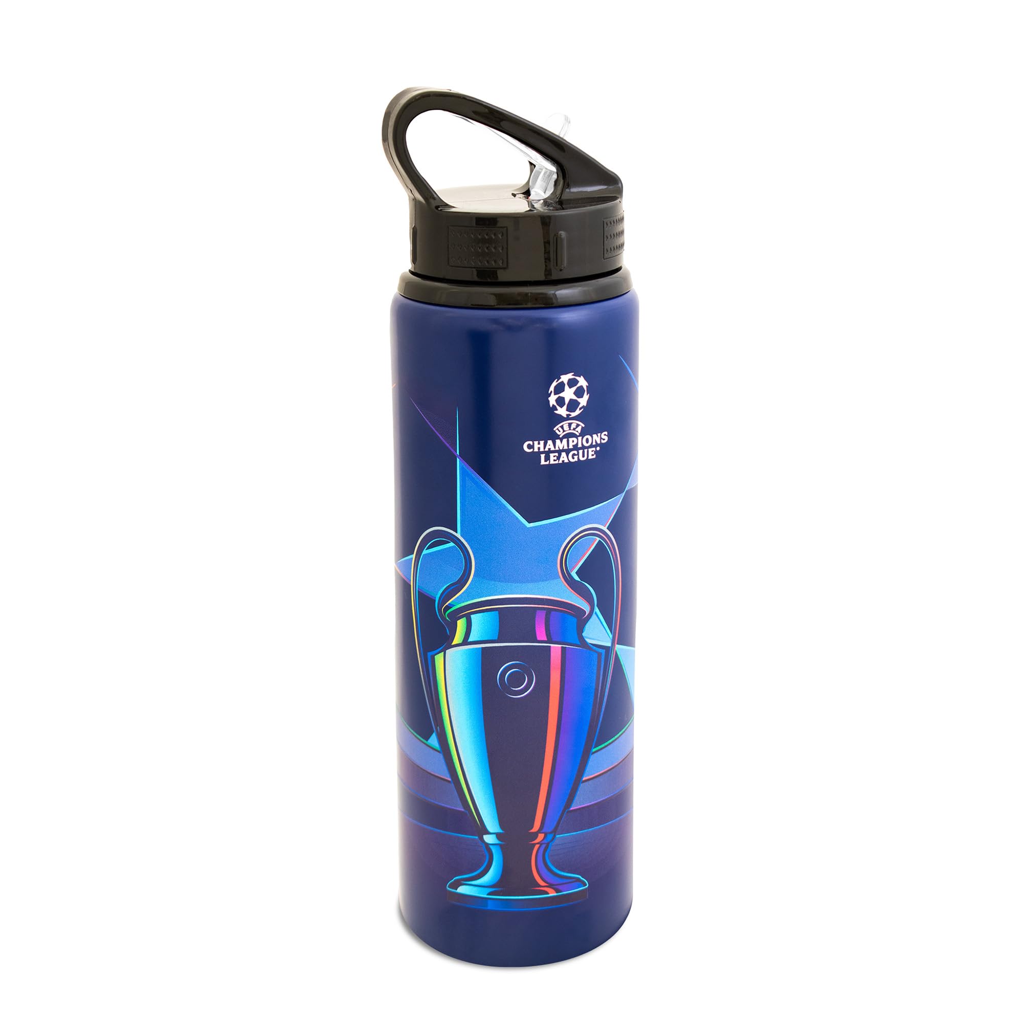 Hy-Pro UEFA Champions League 750ml Aluminium Water Bottle - Official UCL Sports Drink Bottle, Lightweight, Reusable, Leakproof