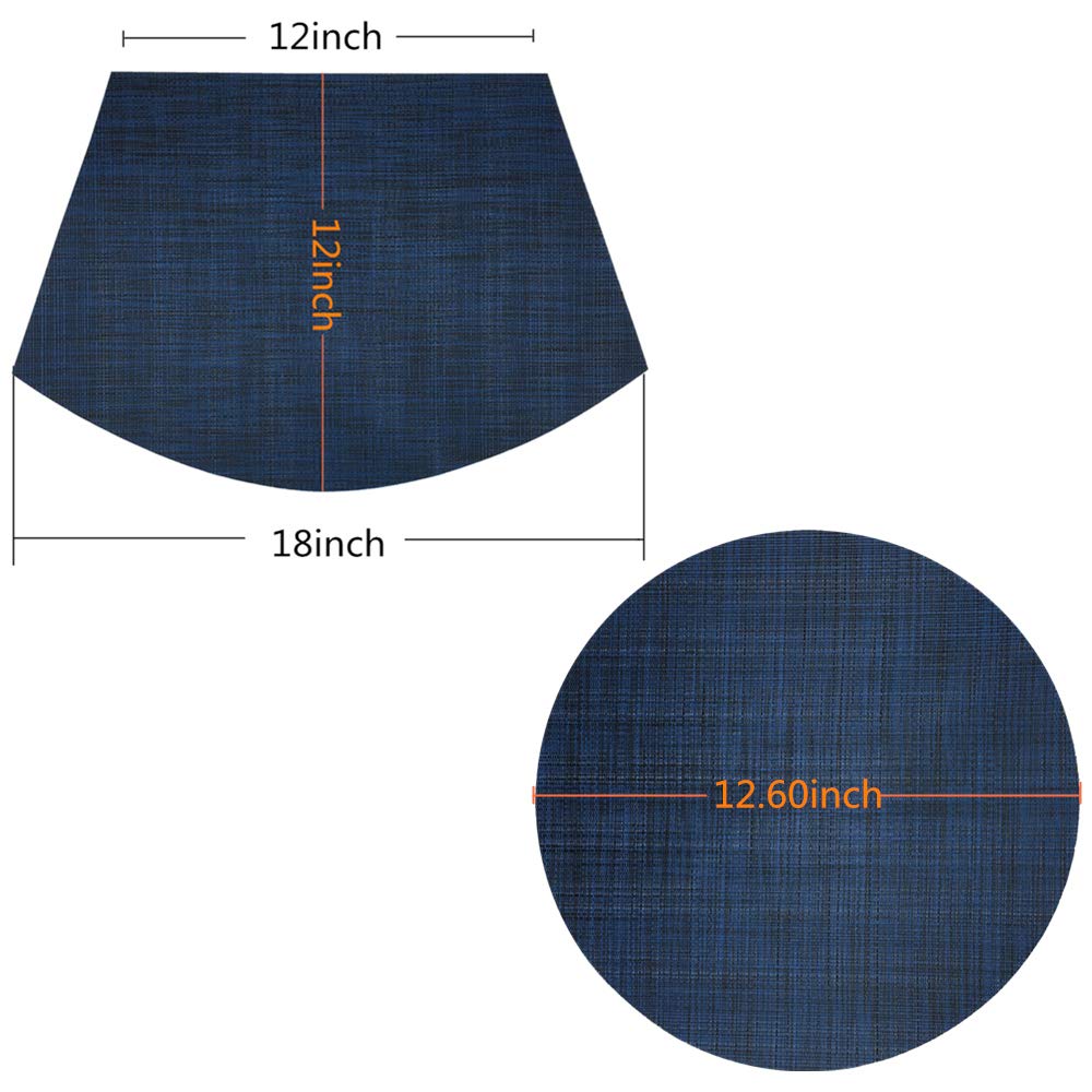 Wedge Placemats,Set Of 7 Vinyl Placemats For Round Tables Woven Non-Slip Heat-Resistant Easy To Clean Wipeable Washable Dinner T