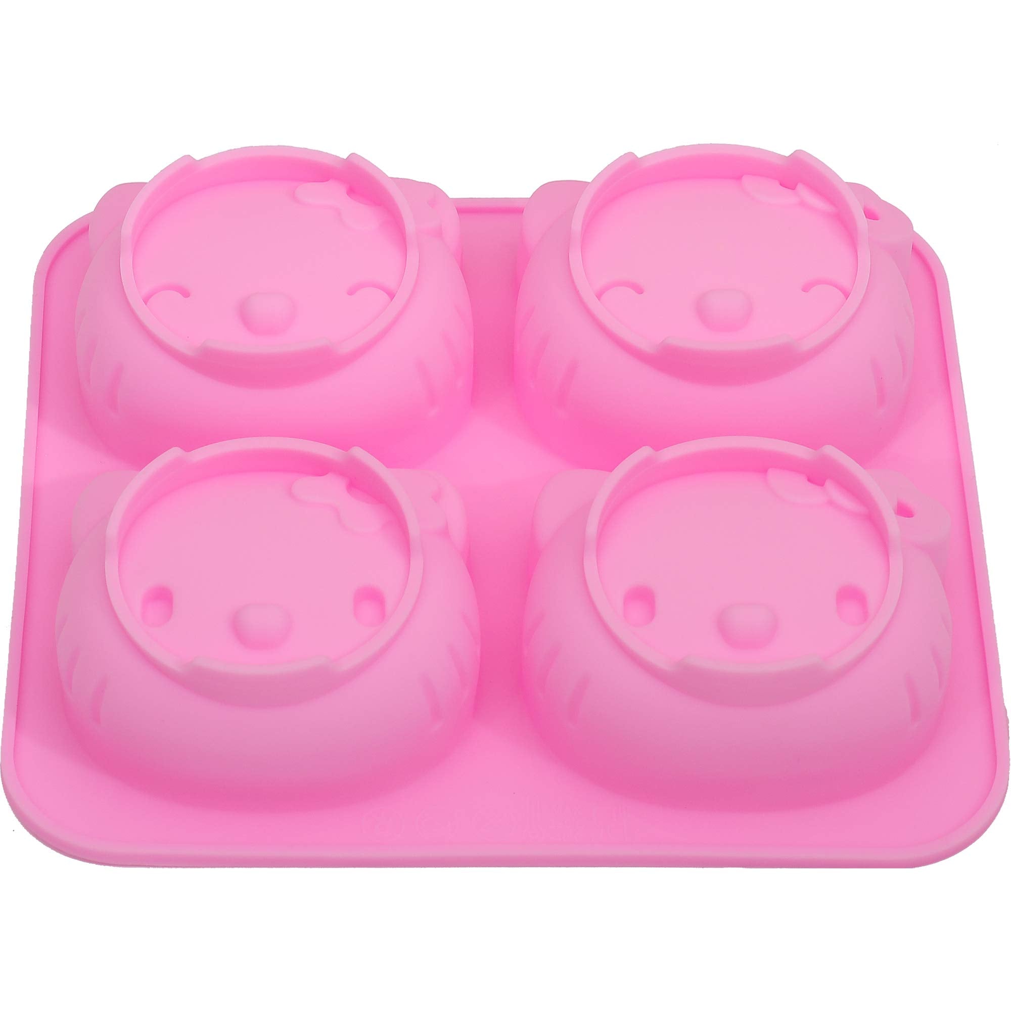 Clazkit Yh-607 4 Cavity Soap Making Silicone Mould,Red