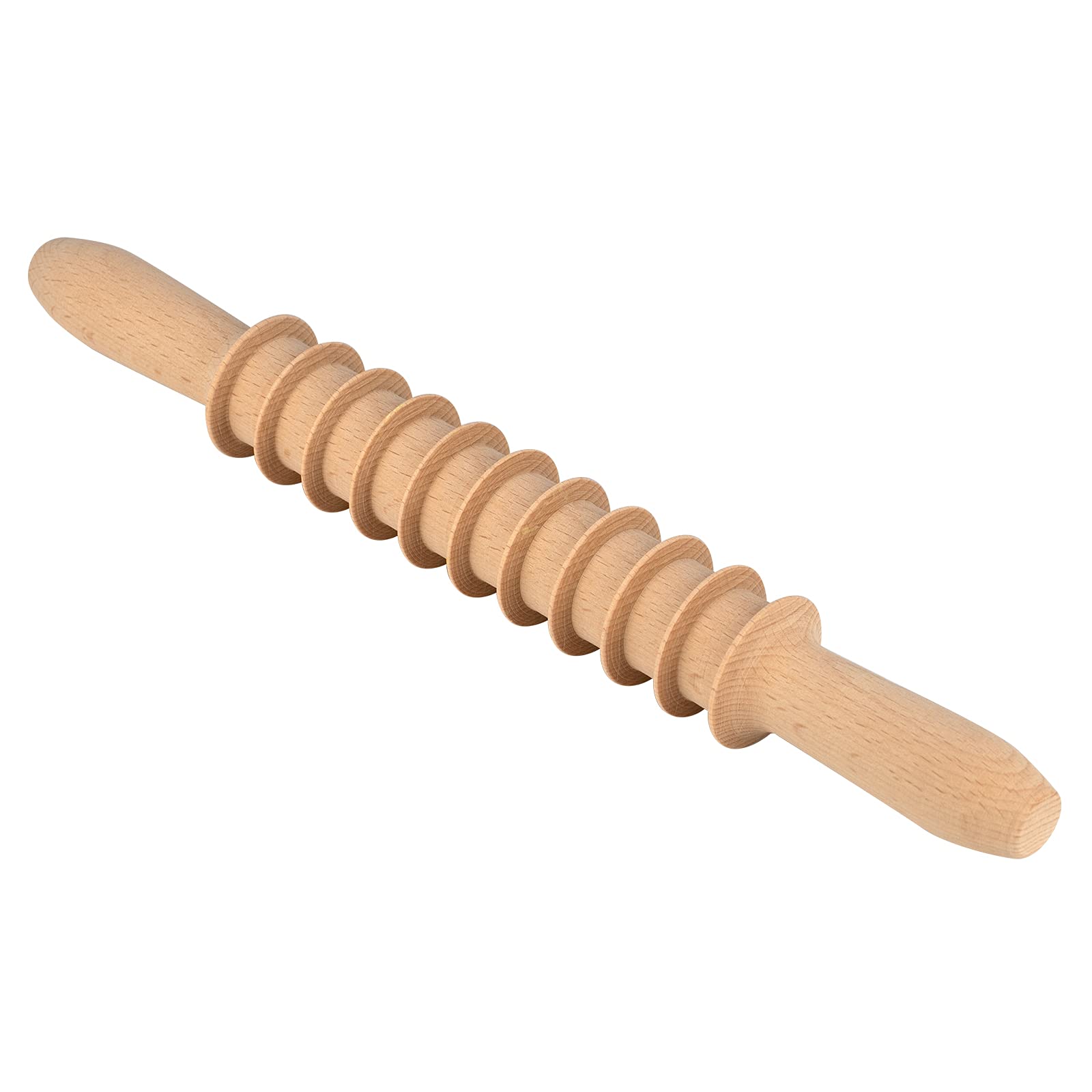 G Beech Wood 14Mm Pappardelle Pasta Cutter Noodle Lattice Roller Docker Dough Cutter Wooden Rolling Pin Spaghetti Pasta Maker Be