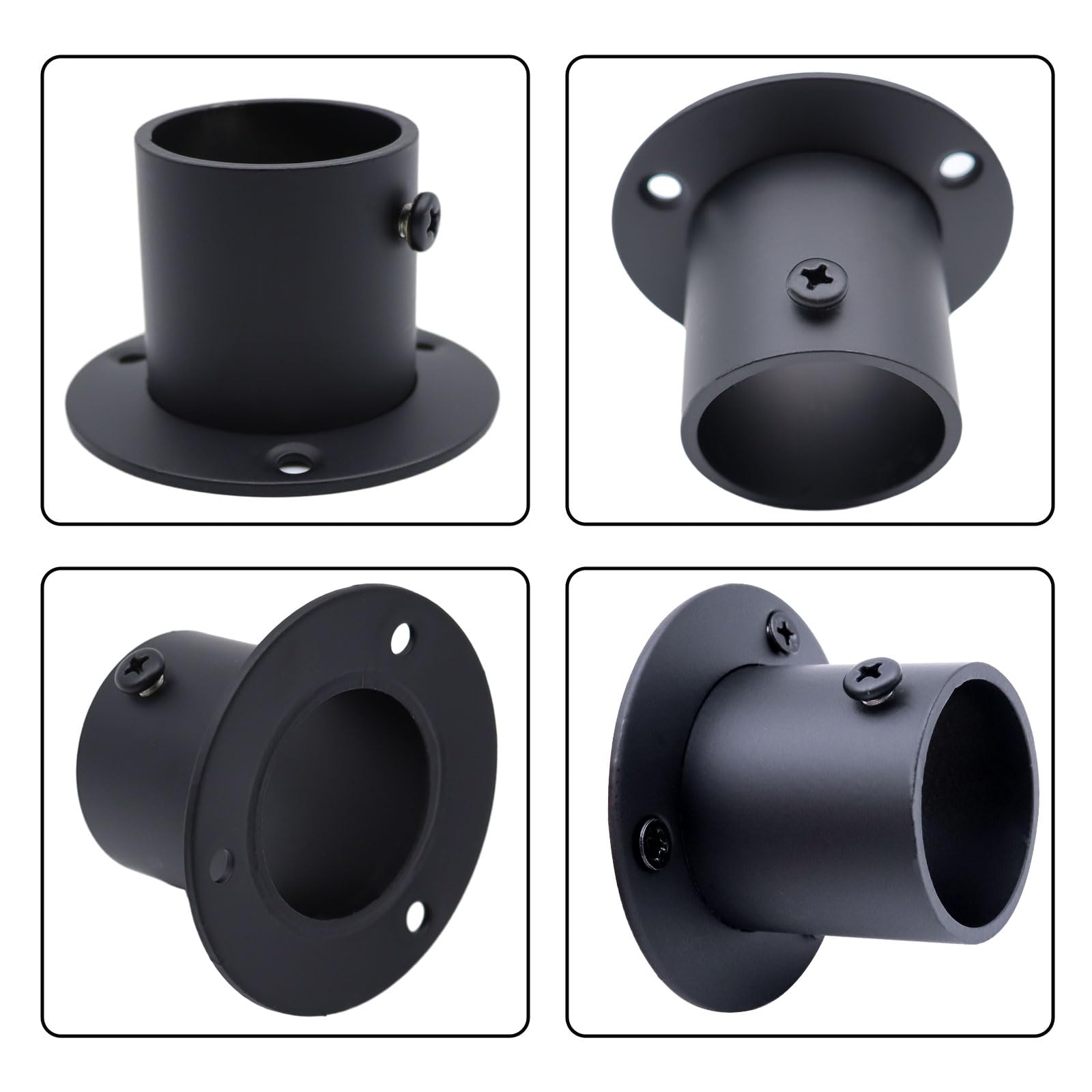 Shonmogar Closet Rod Bracket 6 Pack Closet Rod Holders With Screws,Stainless Steel Closet Rod Support Bracket For Wardrobe Curta