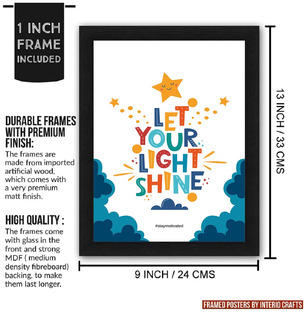 Interio Crafts Positive Quotes Motivational Wall Frames - Synthetic Wood - 13 X 10 Inches (Style 5)