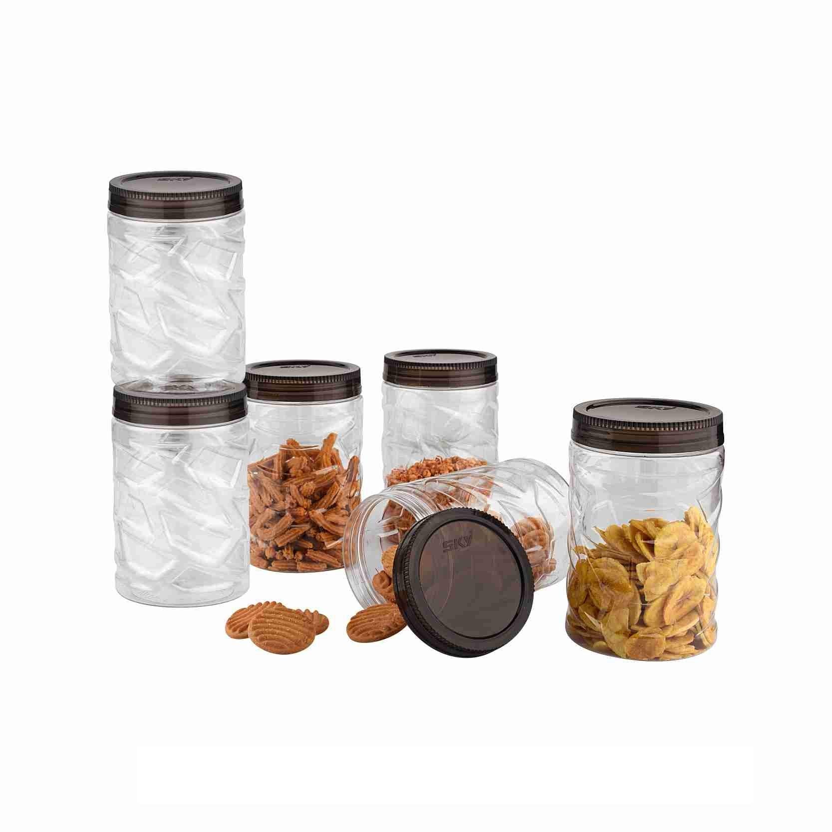 Sky Lexus Celebration 6 Pcs Storage Container Set For Kitchen (1400 Ml X 6 Pcs),(Grey)