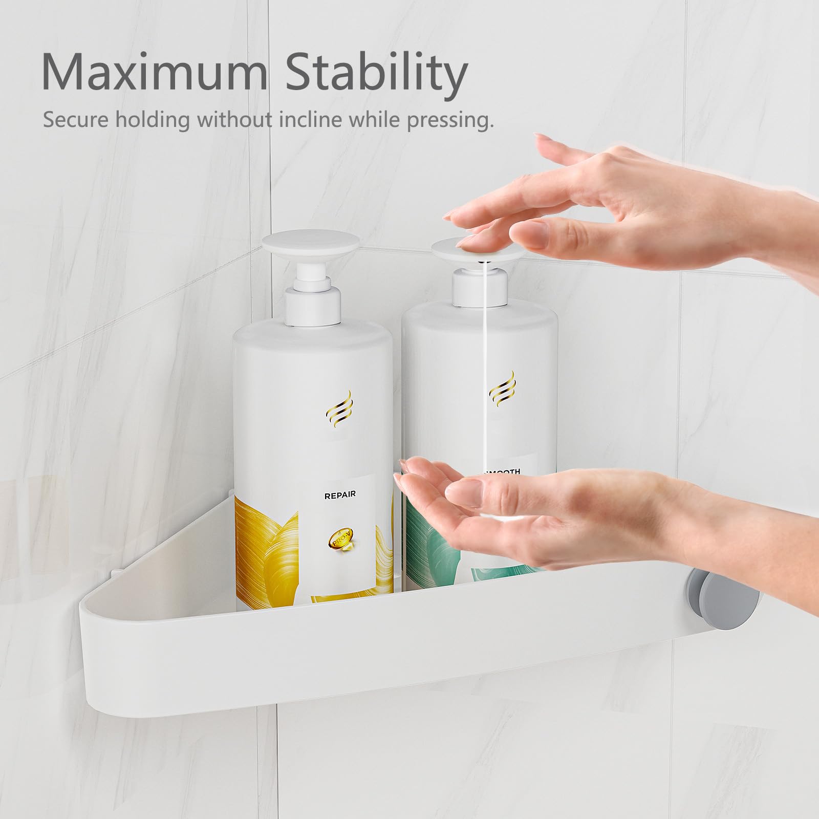 Shower Shelf corner  Bathroom Shower Storage with Adhesive Shower Shelves for Inside Shower  Shampoo Holder for Shower Wall  Plastic corner Shower caddy  4 Pack  White