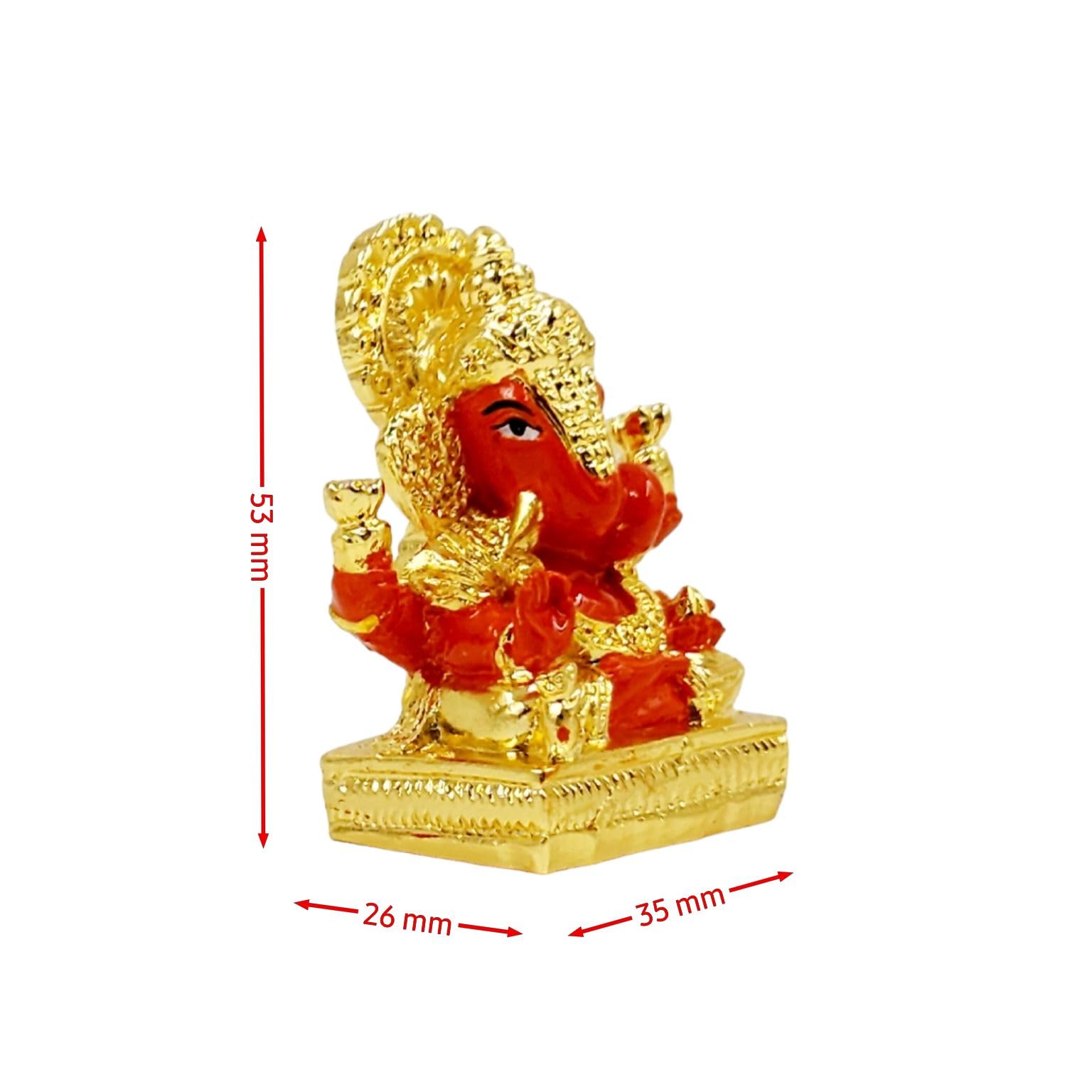 Arnavira Gold Plated For Car Dashboard Gifting Home & Office Decor House Warming Gift (Dagdusheth Ganpati, Small)