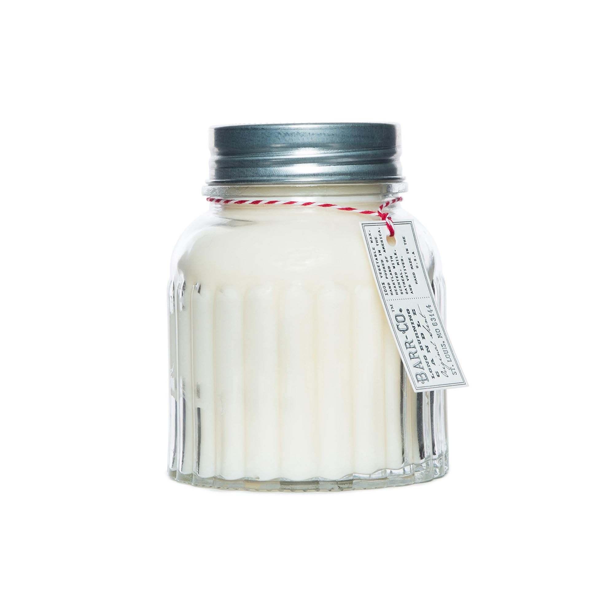 Barr-Co. Original Scent Apothecary Jar Candle, Soothing Milk, Vanilla & Oat Aroma, 100% Vegetable & Soy Wax Candles for Home, 12