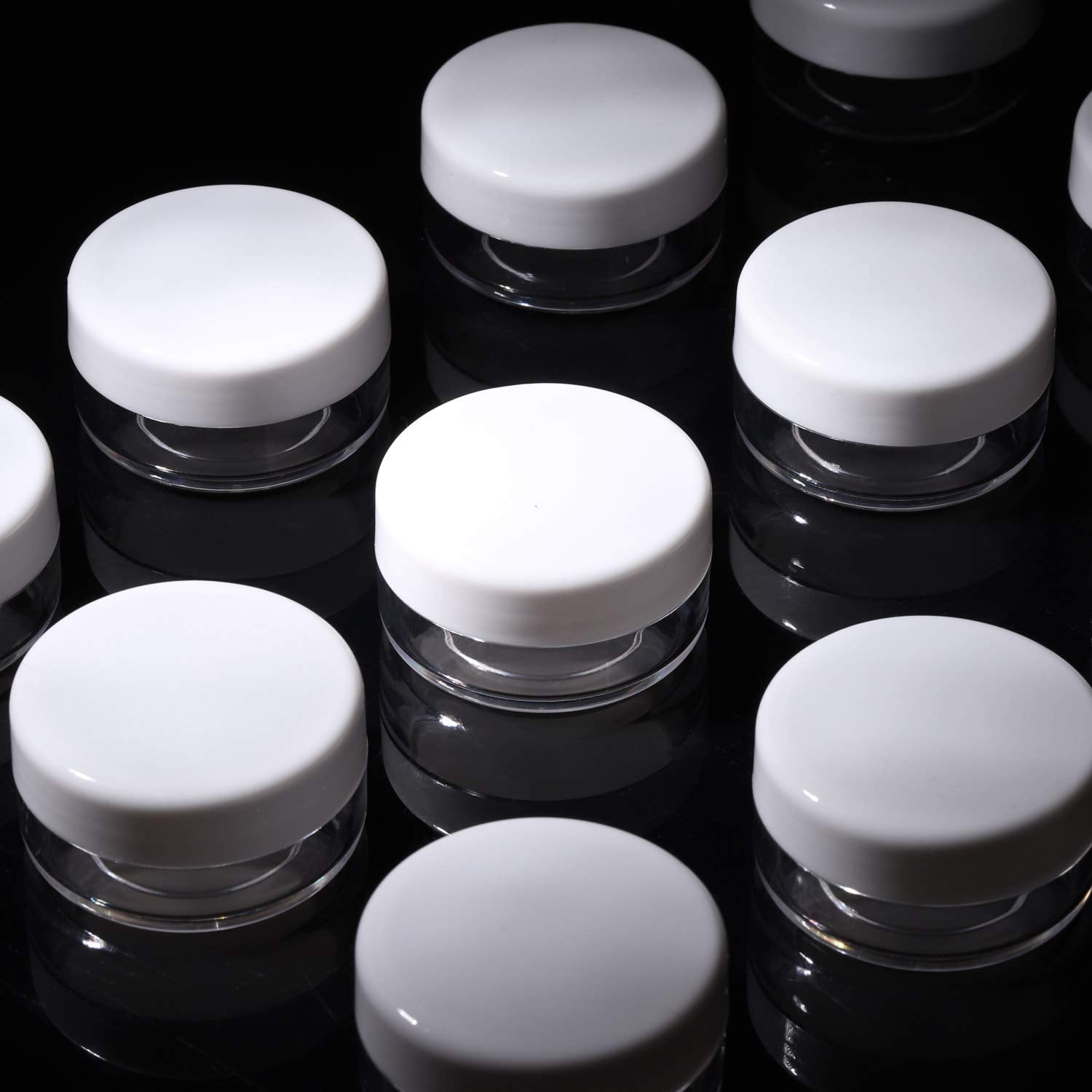 100 Count Mini Makeup Sample Containers With Lids 10G Plastic Cosmetic Containers Refillable Traveling Jars For Skin Care Produc