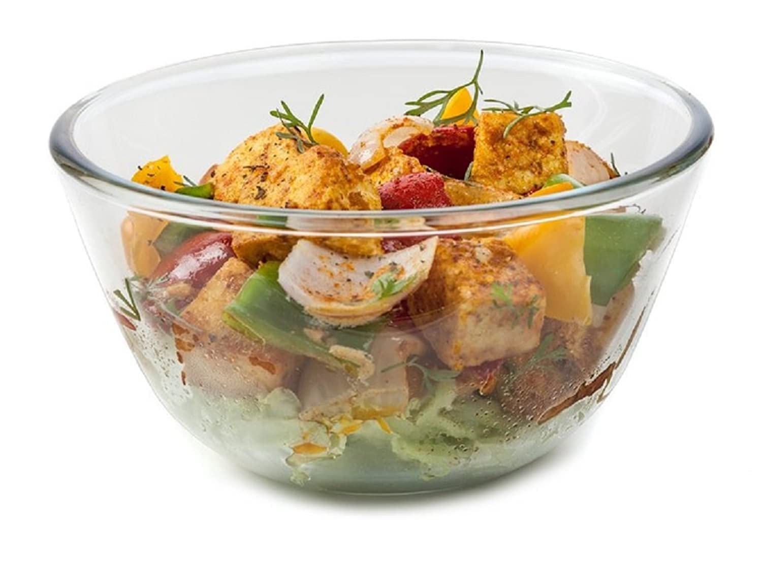 Signoraware Mixing BowlHigh Borosilicate Glass, 1000ml, 1 Piece, Transparent