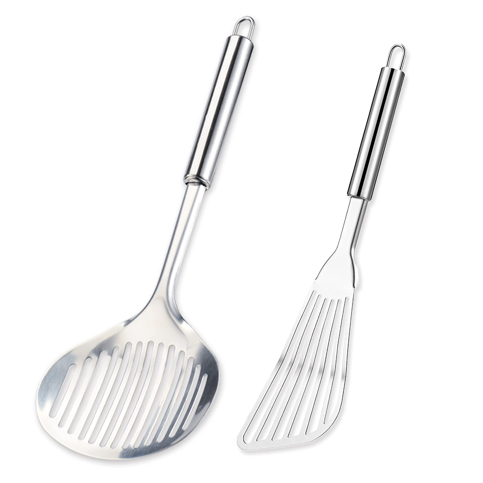 Tenta Kitchen Flexible Fish Turner Spatula, For Fish/Egg/Meat/Dumpling Frying (Turner Set Of 2)