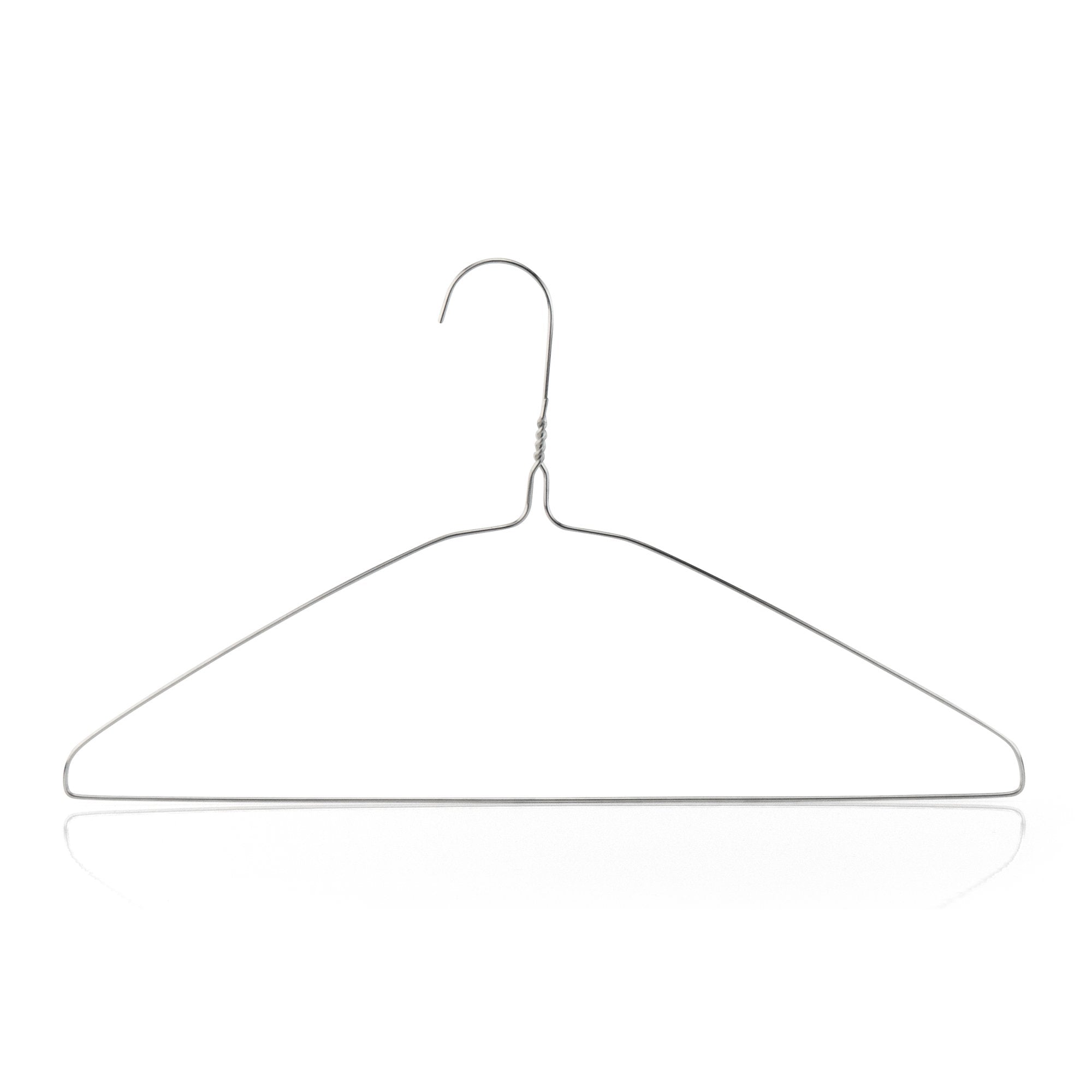 HANGERWORLD Silver Metal Wire Clothes Hangers, 16inch, 13 Gauge, 10 Pack, Durable Garment Coat Hangers