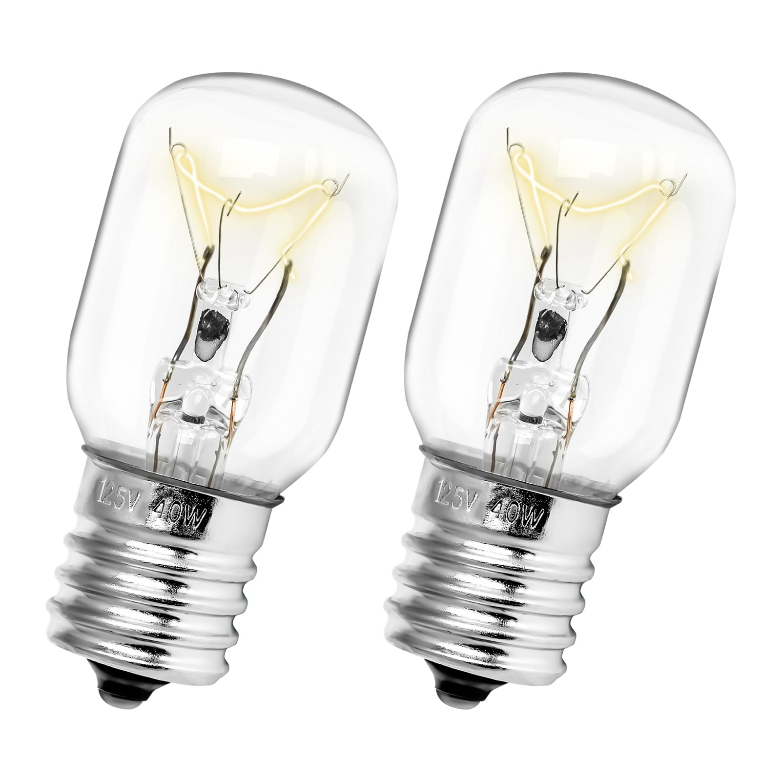 Belleone Microwave Light Bulb, E17 Base, 40W, Yellow, Model 8206232A, 2PCS, Compatible with Whirlpool GE Kenmore LG Maytag Amana