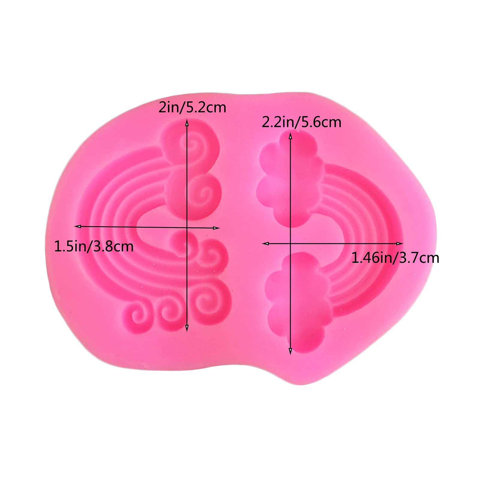 Rainbow Silicone Molds For Cake Cupcake Topper Decoration, Fondant Mold For Chocolate Gum Paste Candy Craft Polymer Clay Mould B