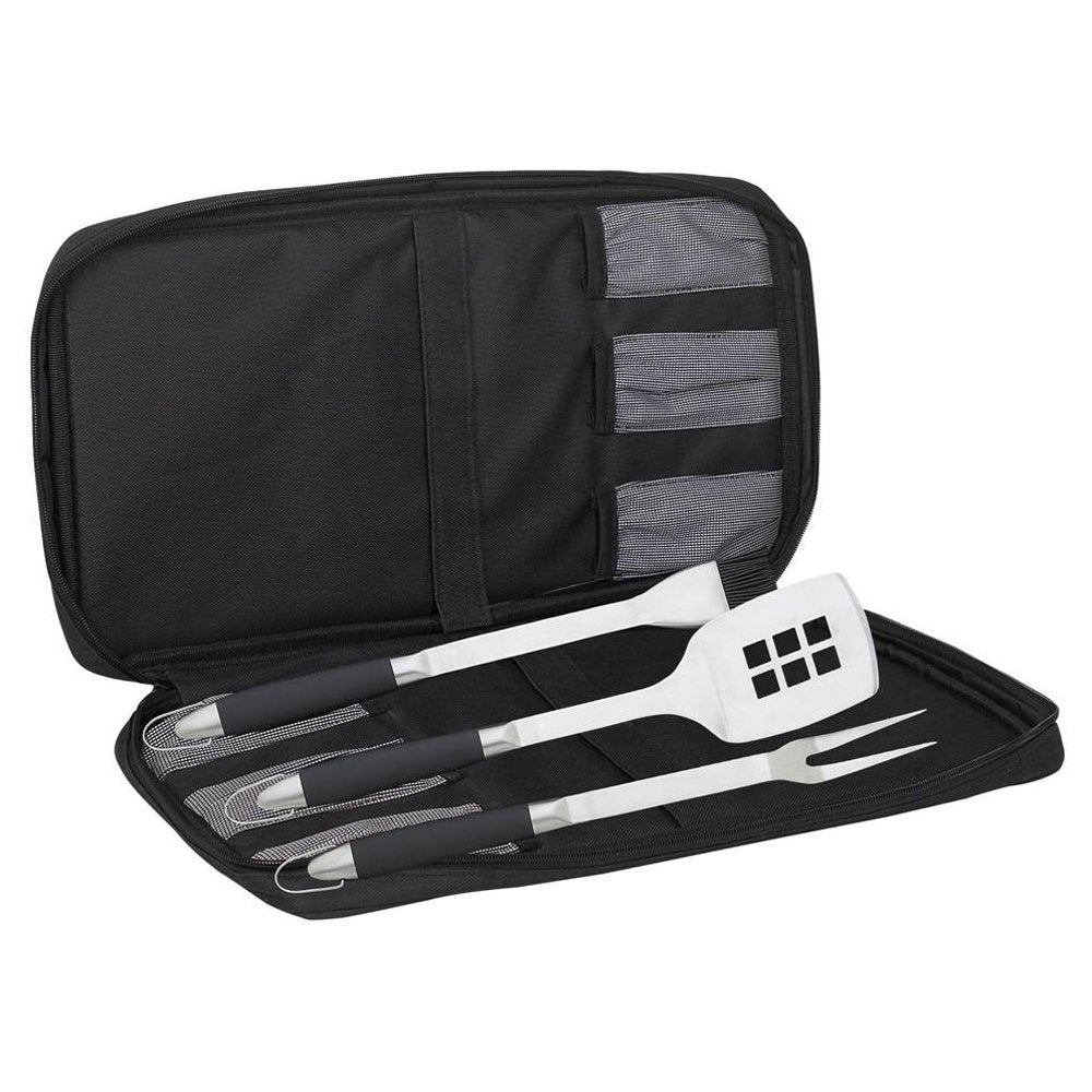 Messermeister 4 Piece Meister Travel Barbeque Set, Black