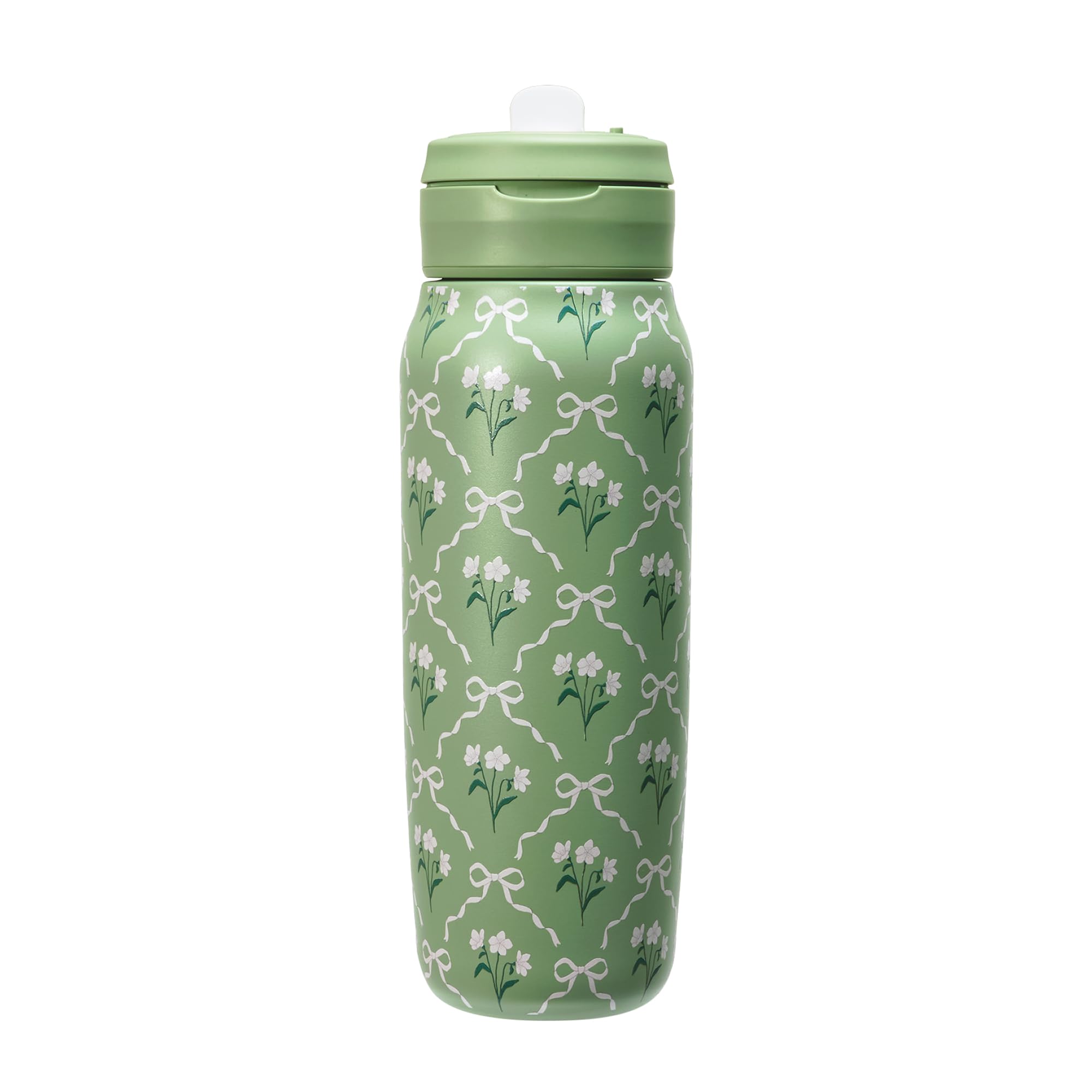 Mayim 20oz Insulated Stainless Steel Water Bottle with Removable Straw, Leakproof Lid & Oversized Carry Loop, Cup Holder Friendl