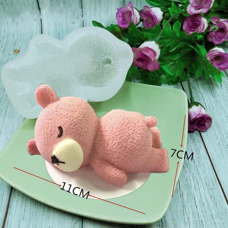 Guratapa 3D Sleeping Teddy Bear Doll Silicone Molds For Diy Fondant Candy Making Chocolate Mold Desserts Ice Cube Gum Clay Biscu