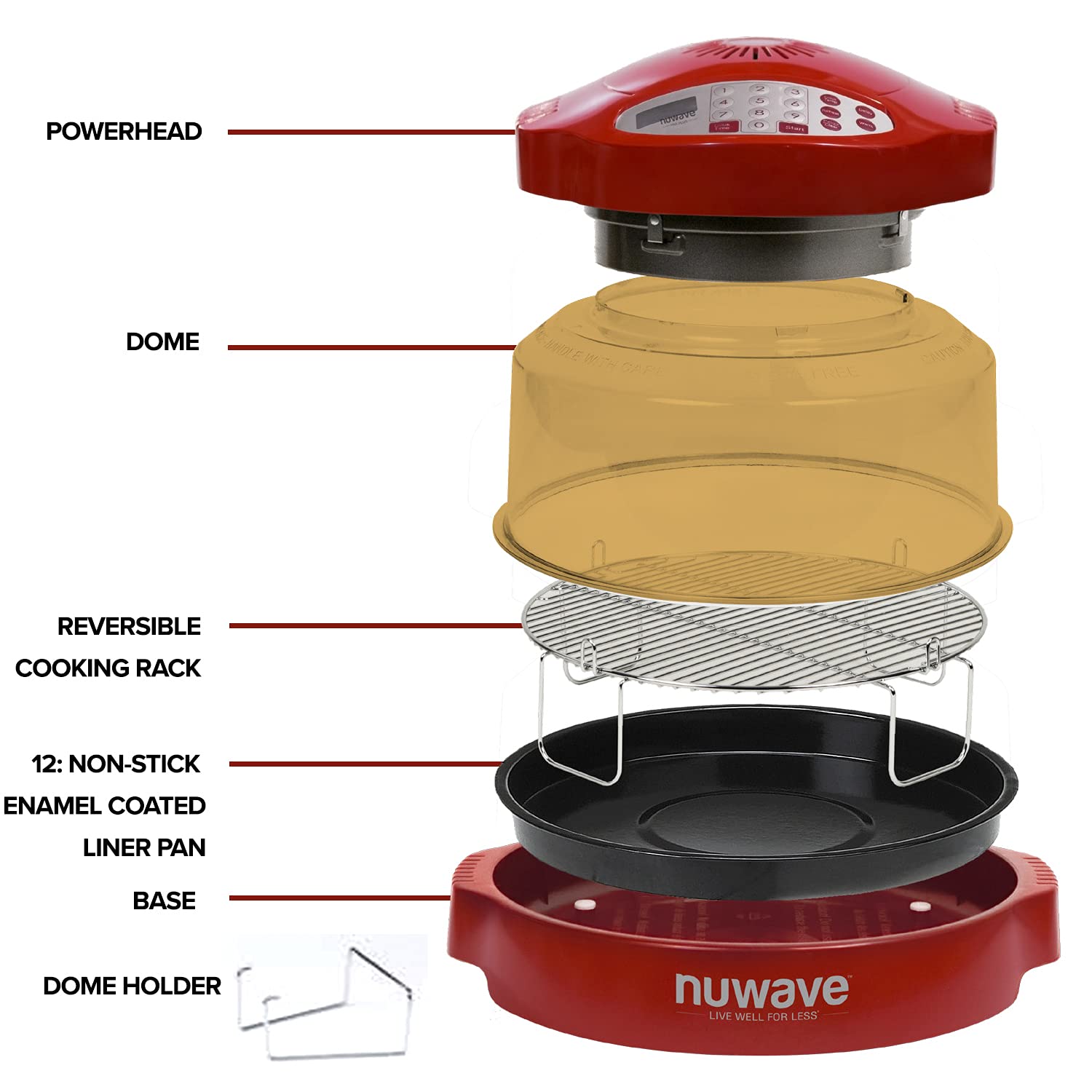 Nuwave 20633 Pro Plus Oven With Stainless Steel Extender Ring, Black