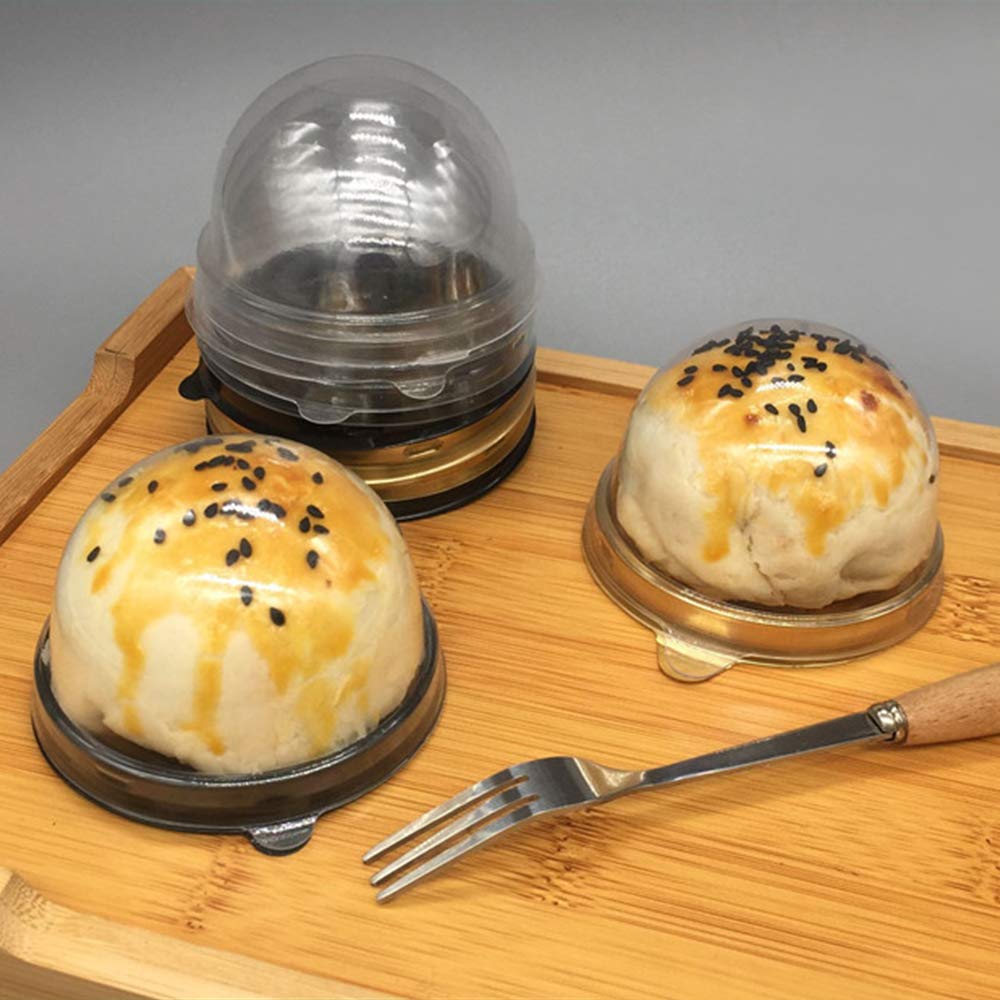 Pralb 100 Set Muffin Pod Dome Clear Plastic Mini Cupcake Boxes Muffin Single Container Box Wedding Birthday Gifts Supplies 2.76