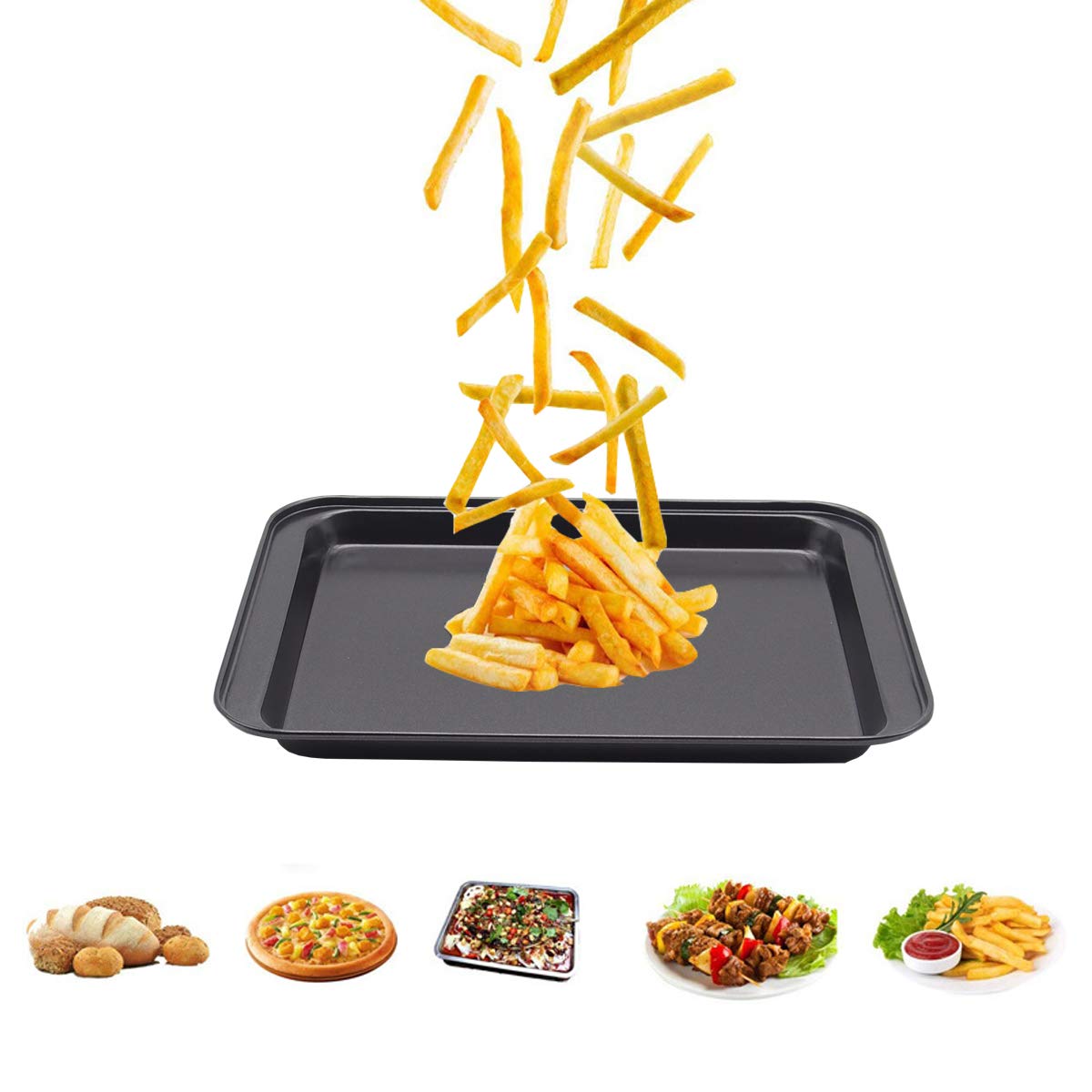 Hytk 2 Small Baking Sheets 9.45 X 7.09 Inch (Inner 7.5X6) Mini Cookie Tray Toaster Conventional Oven Pan Nonstick No Warp Magnet