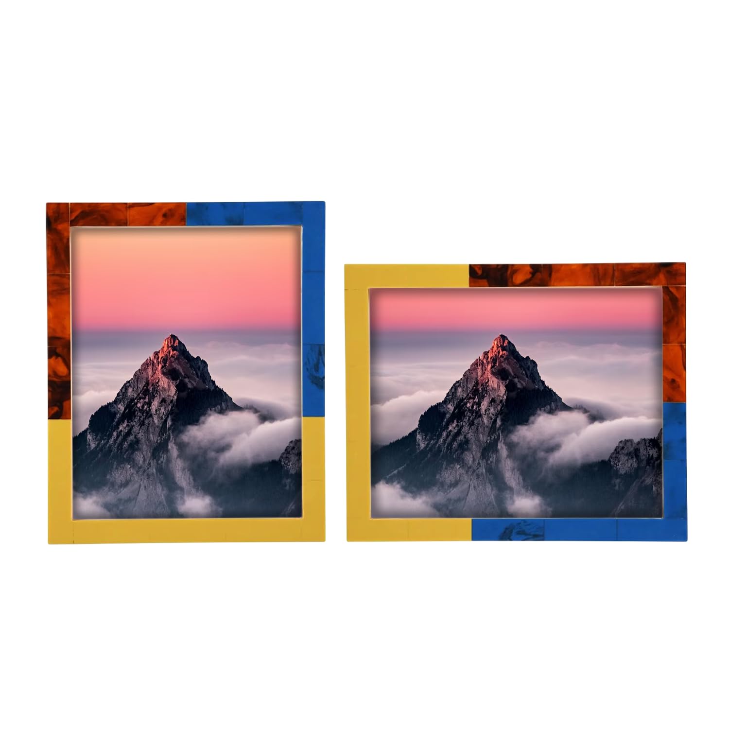 Handicrafts Home 8x10 Picture Frames Pack of 2 - Mondrian Collection Handcrafted Photo Frames, Perfect for Wall & Tabletop Displ