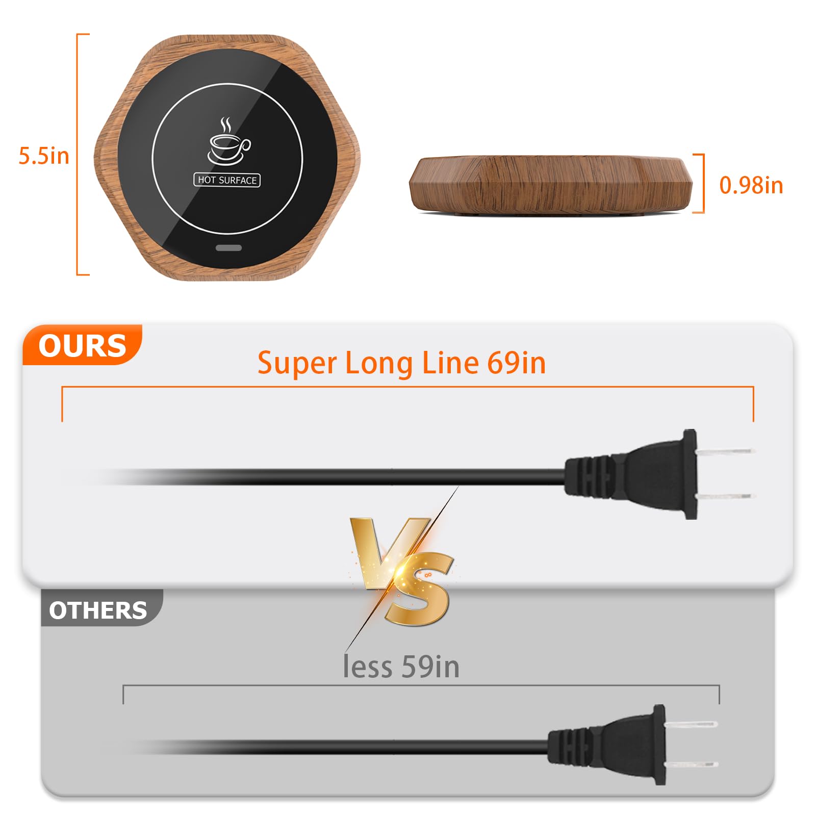 Coffee Mug Warmer: Smart Beverage Heating Plate Candle Wax Cup Warmer Electric Thermostat Coaster For Hot Coffee Milk Tea Water