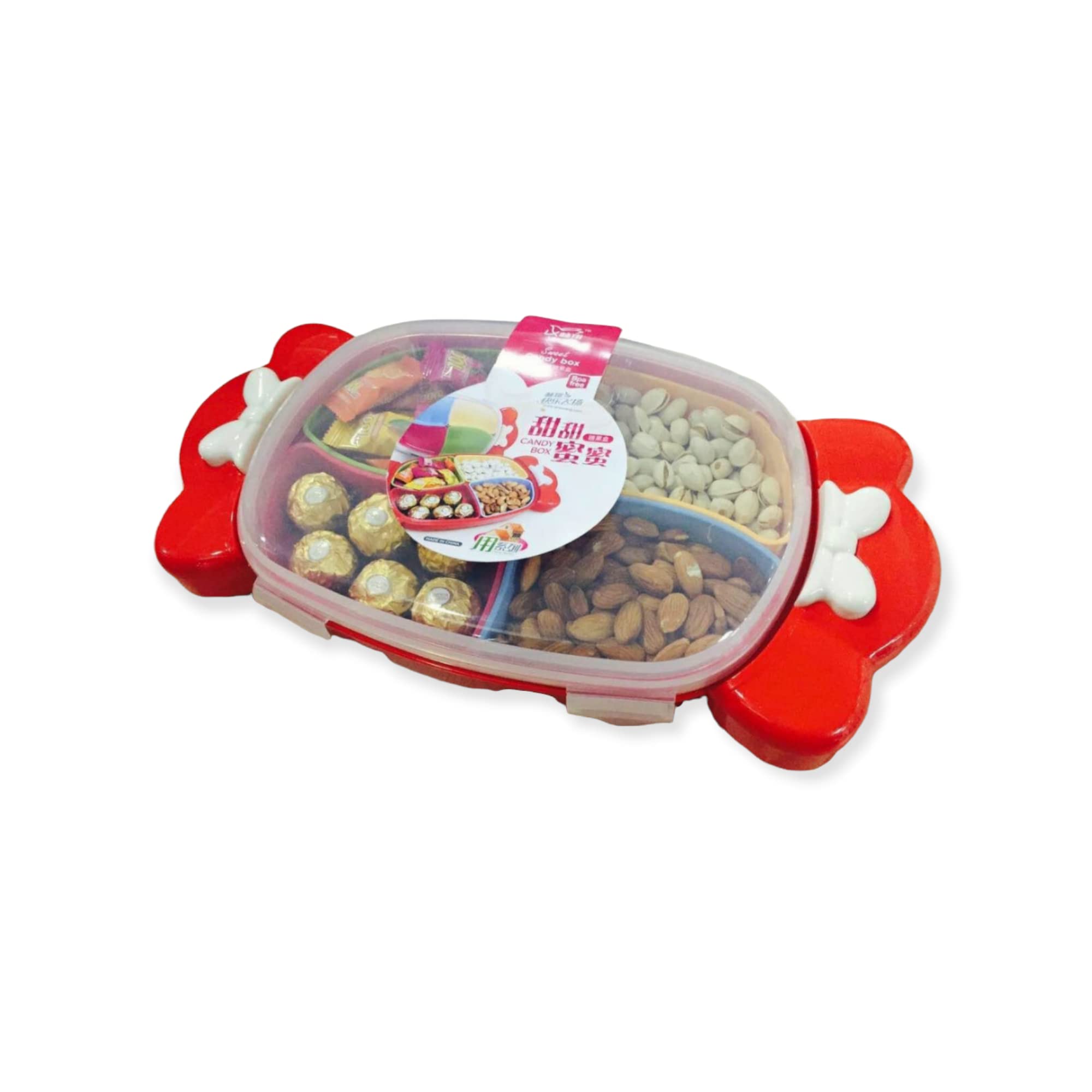 Radhey Preet Plastic Material 4 Compartment Sweet Candy Box Or Dry Fruit Storage Box Or Celebration Box Or Gift Box | Available 