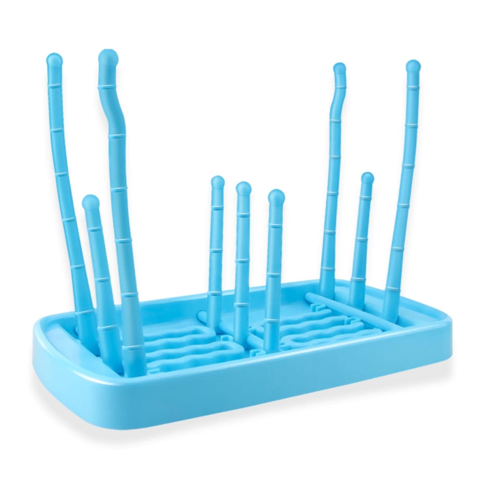 Syga Foldable Plastic Baby Bottle Drying Racks Feeding Cup Nipple Storage Shelf Stand Holder (Blue)