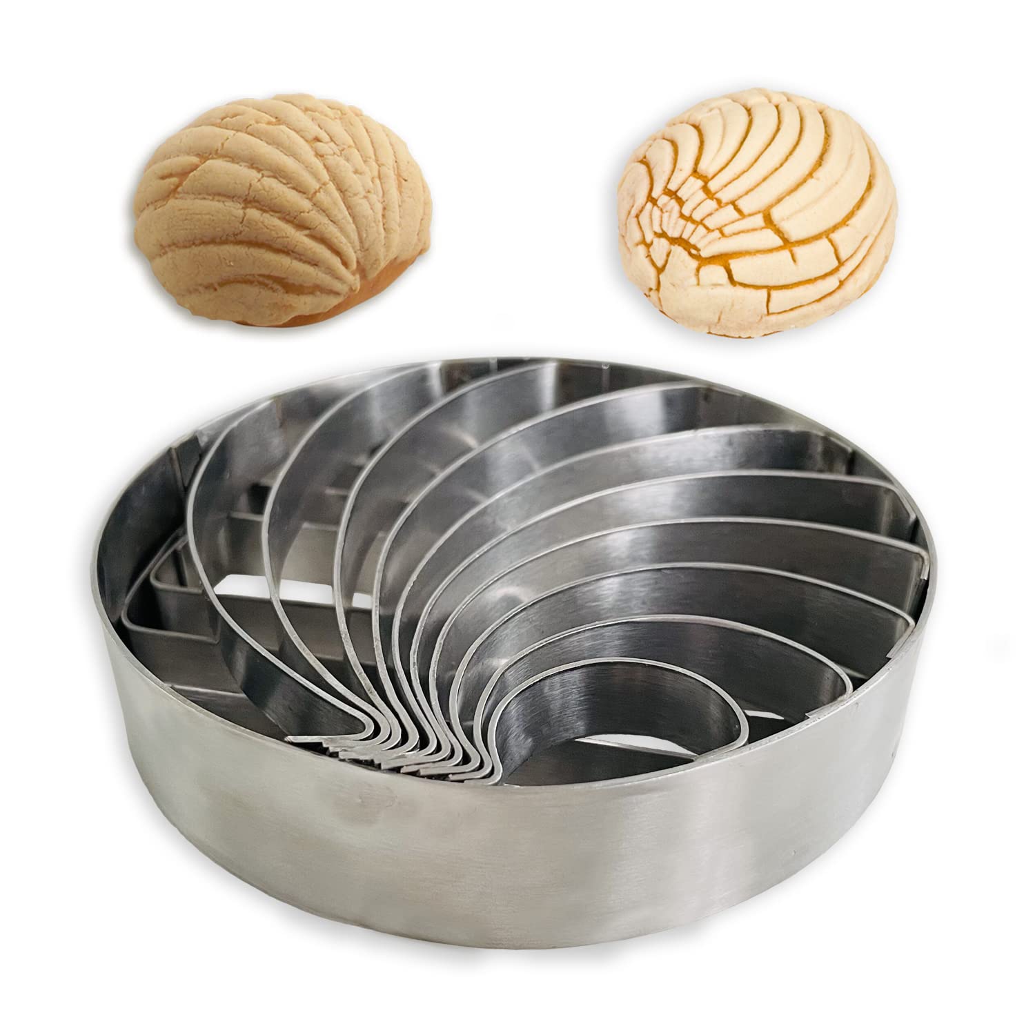 Concha Cutter Mexican Bread Mold Made Of Stainless Steel 4.1 Inch, Concha Stamp Two Sided Mold For Pan Dulce Mexicano Cortadora