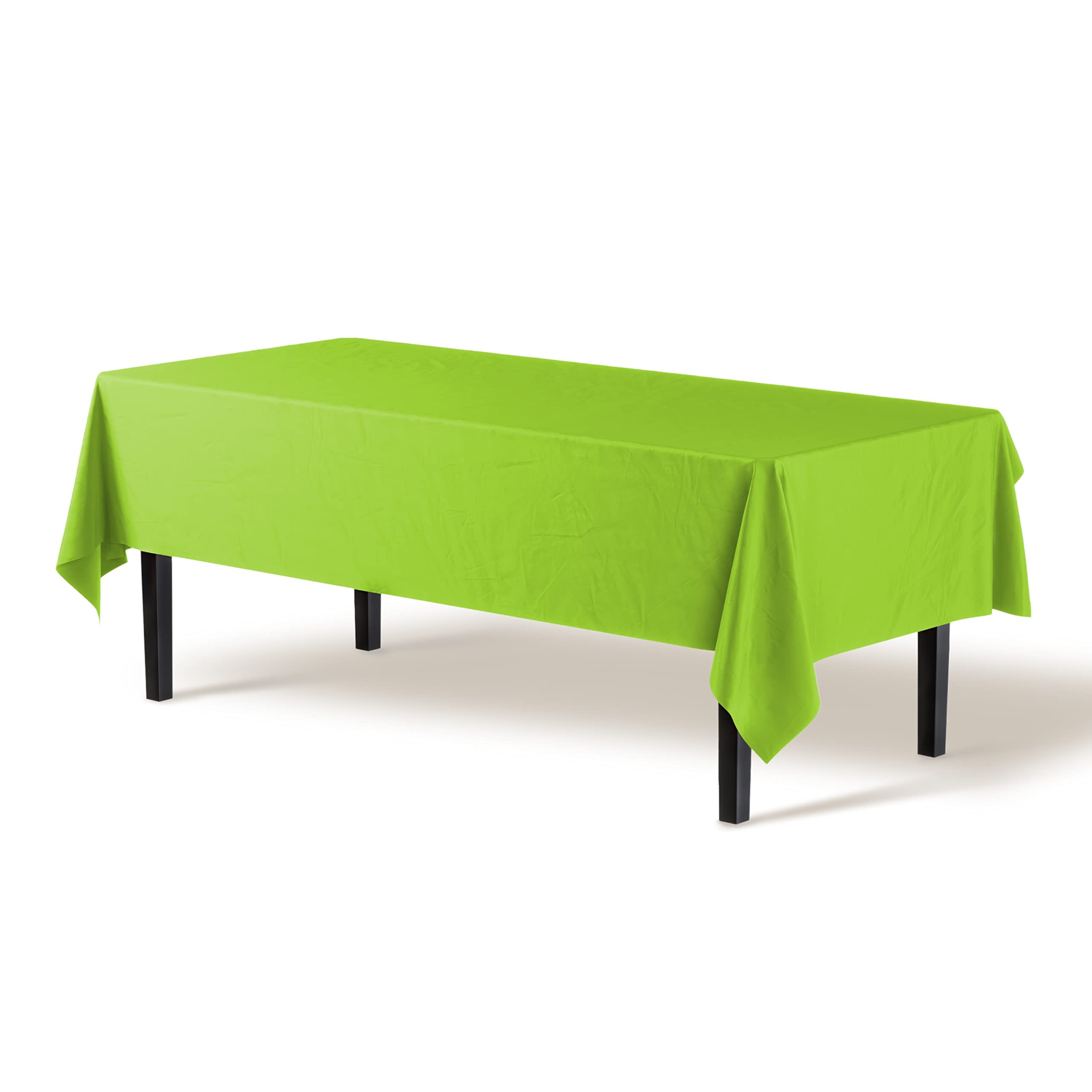 Exquisite Lime Tablecloths For Rectangle Tables In Bulk 48 Pack Lime Plastic Disposable Table Cloth 54'' Inch X 108'' Inch Lime