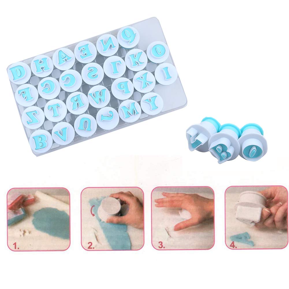 26Pcs/Set Cookie Stamp Impress Cookie Cutters Alphabet Letter And Number Fondant Cake Biscuit Mold Letter Shape Diy Cookie Biscu