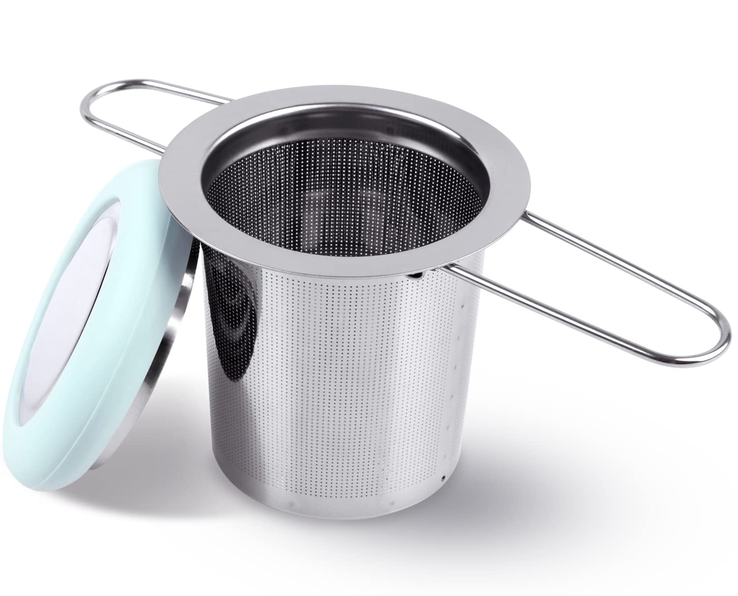 Fenshine Tea Infuser Stainless Steel Tea Strainer Folding Handle Tea Filter Extra Fine Mesh Strainer Brewing Basket With Lid For