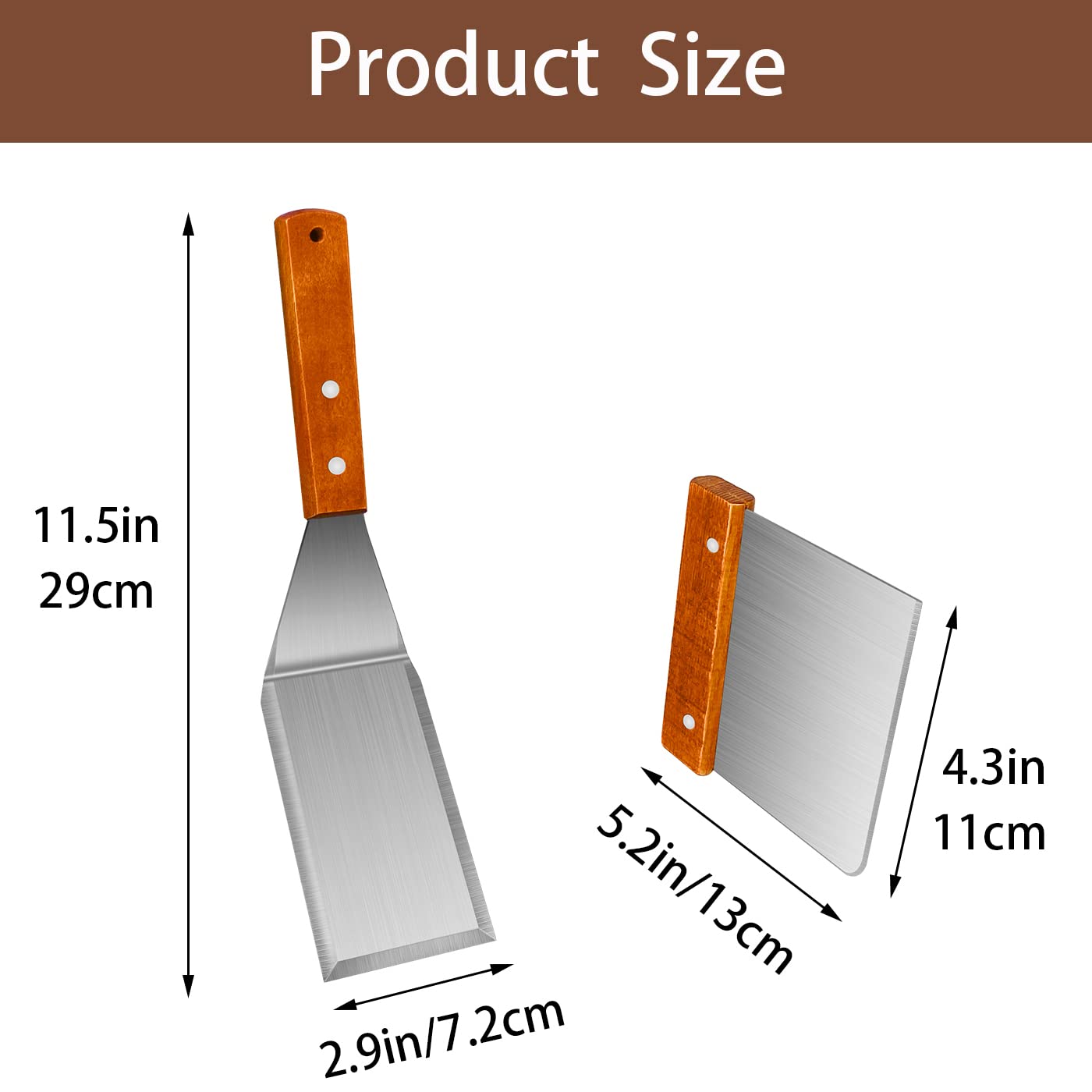 Klaqqed Spatula, Metal Spatulas Set, Stainless Steel Spatula, Fish Spatula Turner Cooking Bbq Grill Griddle Spatula, Metal Spatu