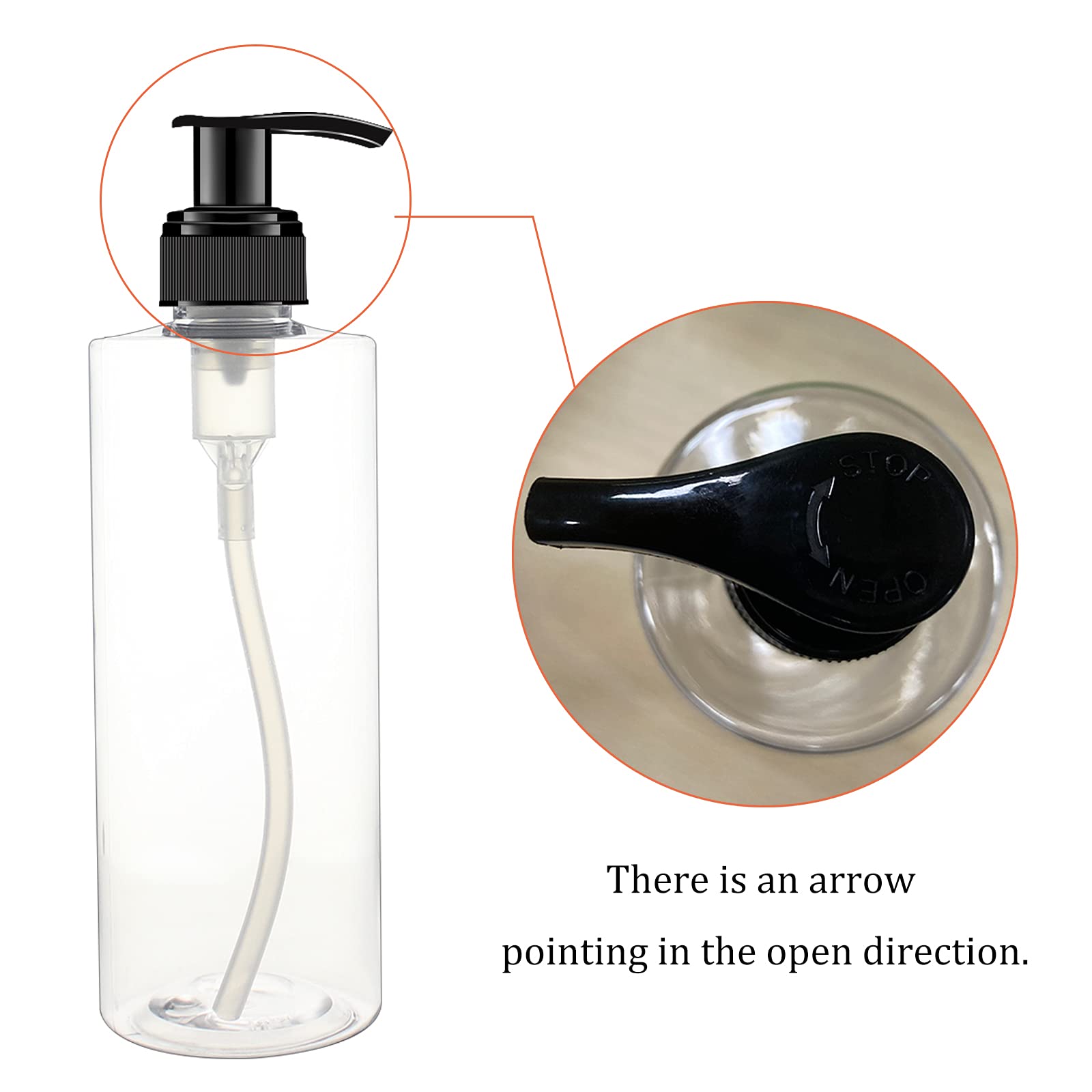 BPFY 12 Pack 8 oz Plastic Pump Dispenser Bottles for Massage Oil  Shampoo  Lotions  Body Wash Pump Bottles  Cream Refillable Containers with Pump  2 Funnel  18 Chalk Labels