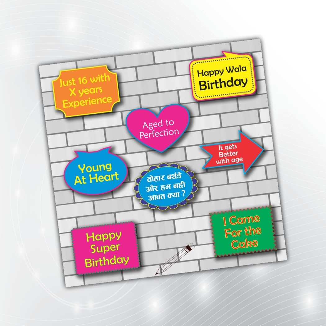 PartyStuff Birthday Theme Props  Birthday Speech Bubbles (8 Cards)
