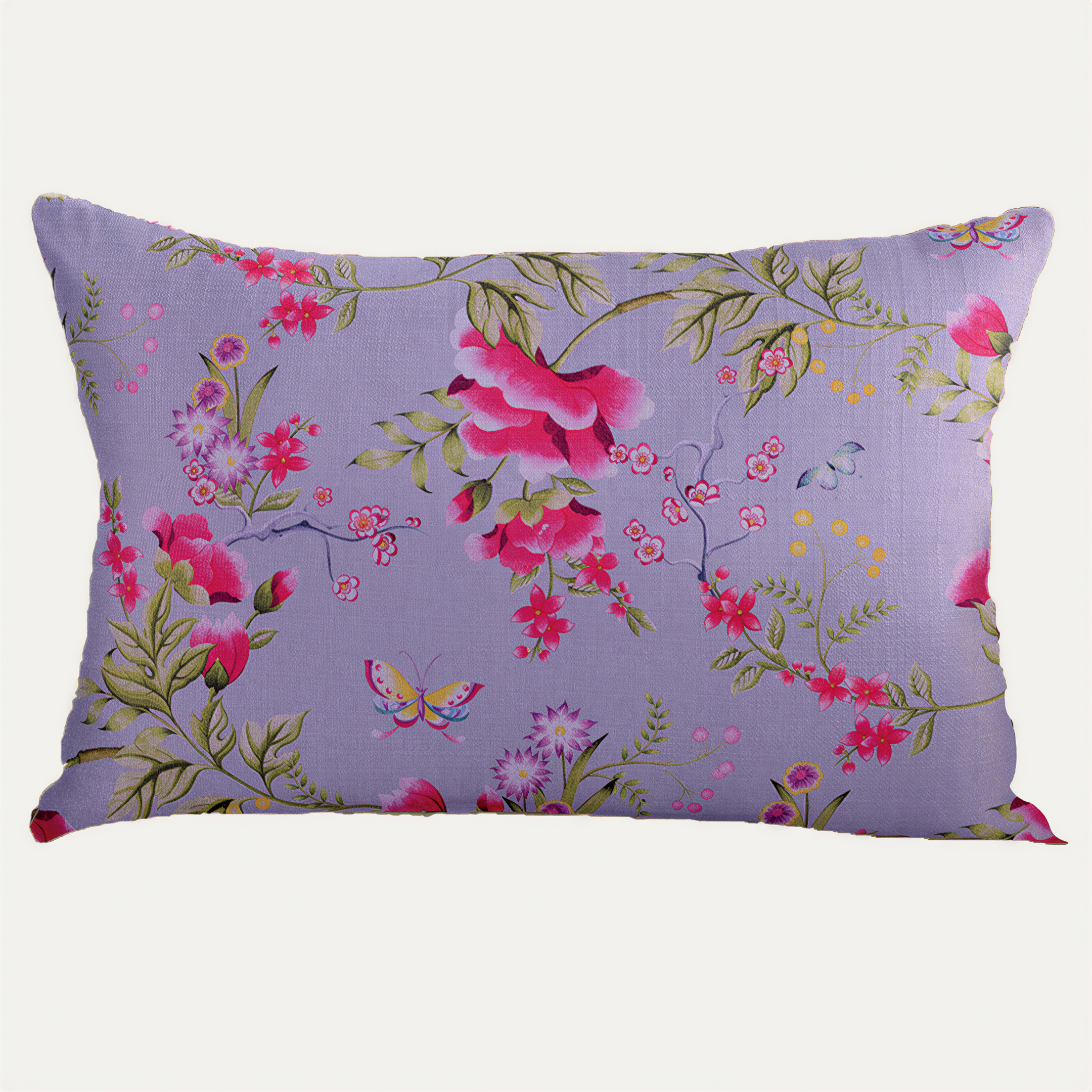 Floral Throw Pillow Covers - 14 x 20 Inch Soft Polyester Cushion Cases