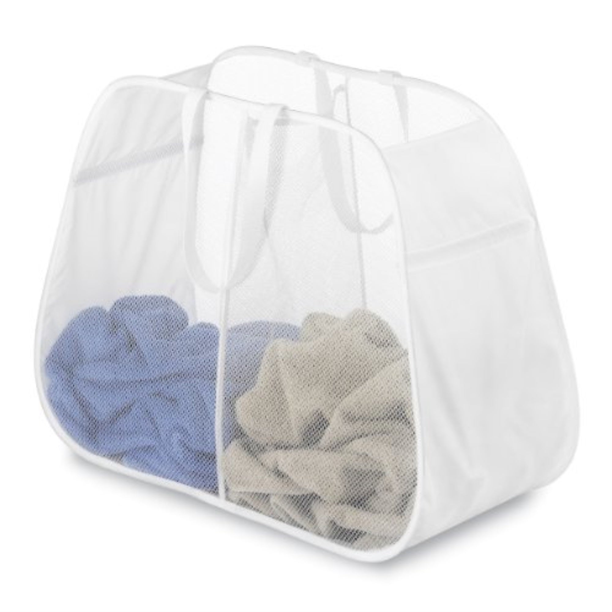 6337356 Pop N' Fold Hamper White Whitmor Pop N' Fold White Duramesh Nylon Hamper (Pack Of 1)