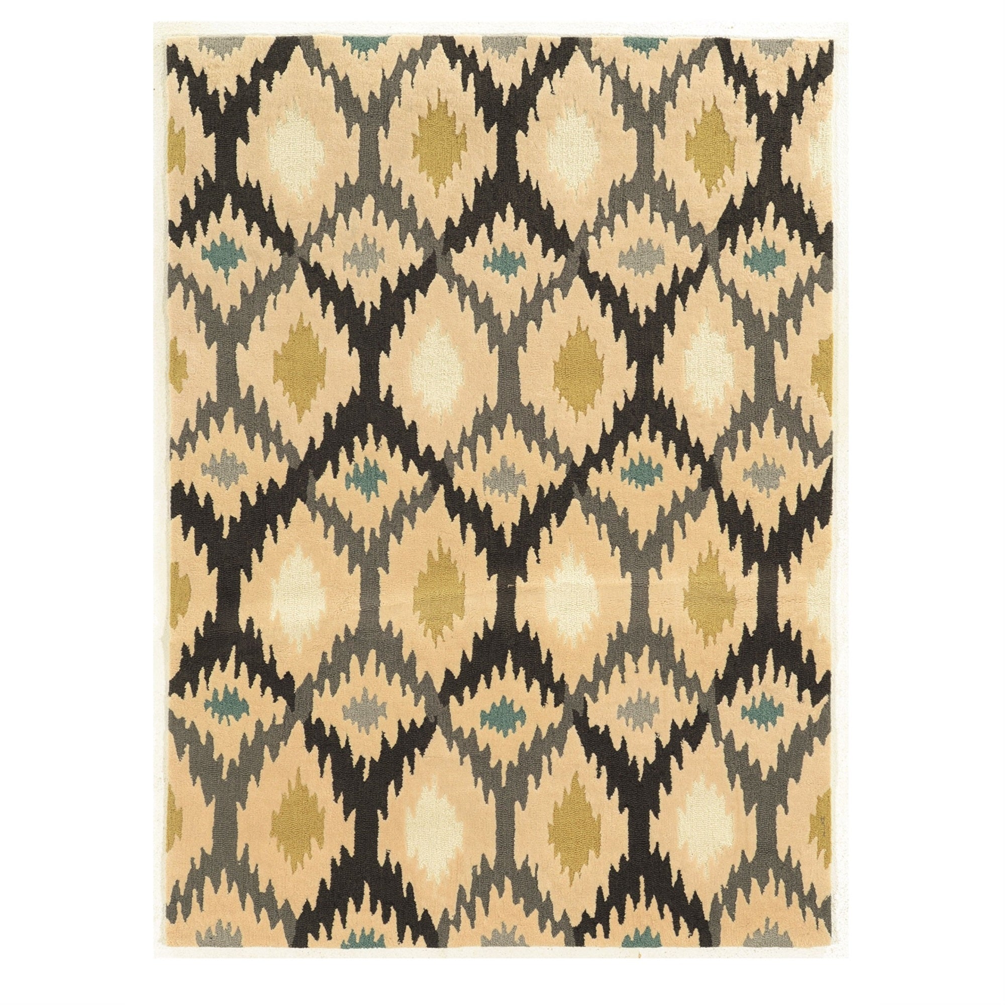 Linon Trio Paxton Hand Tufted Polyester 8x10 Rug in Gray