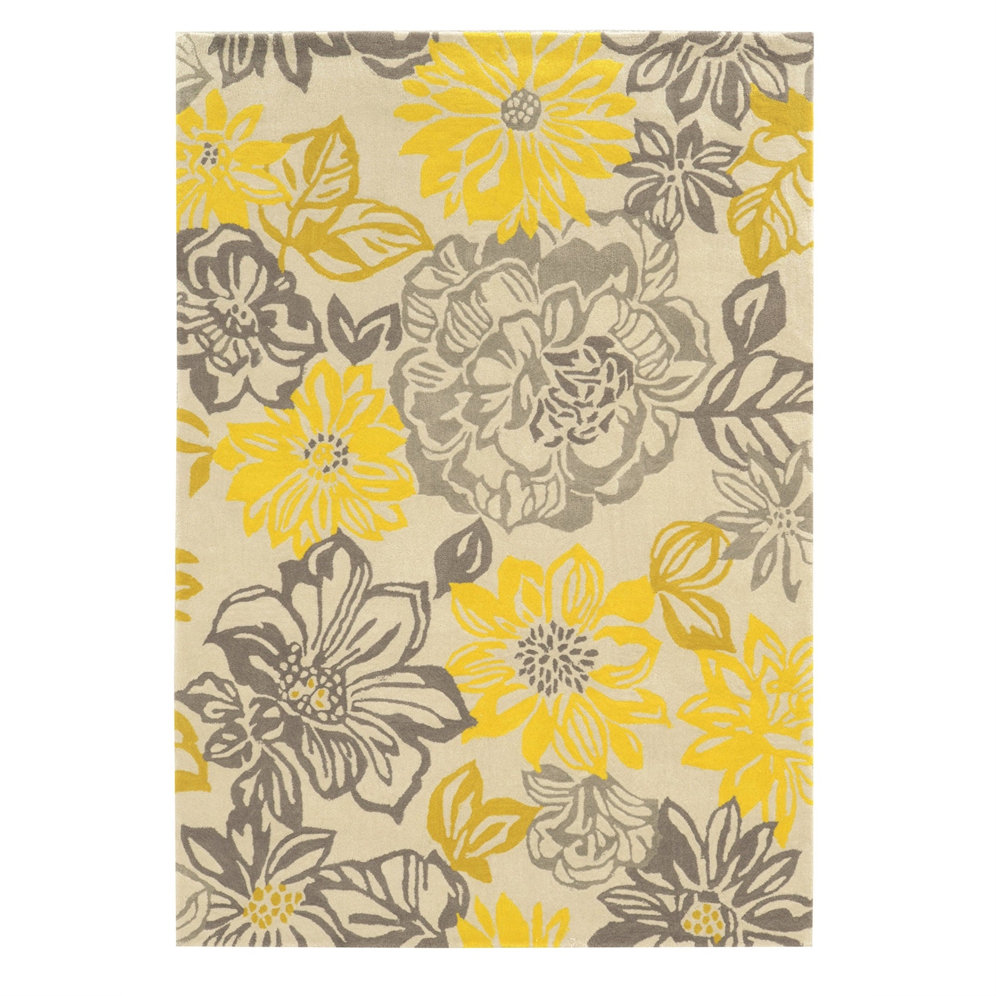 Linon Trio Benton Hand Tufted Polyester 110x210 Rug in Gray