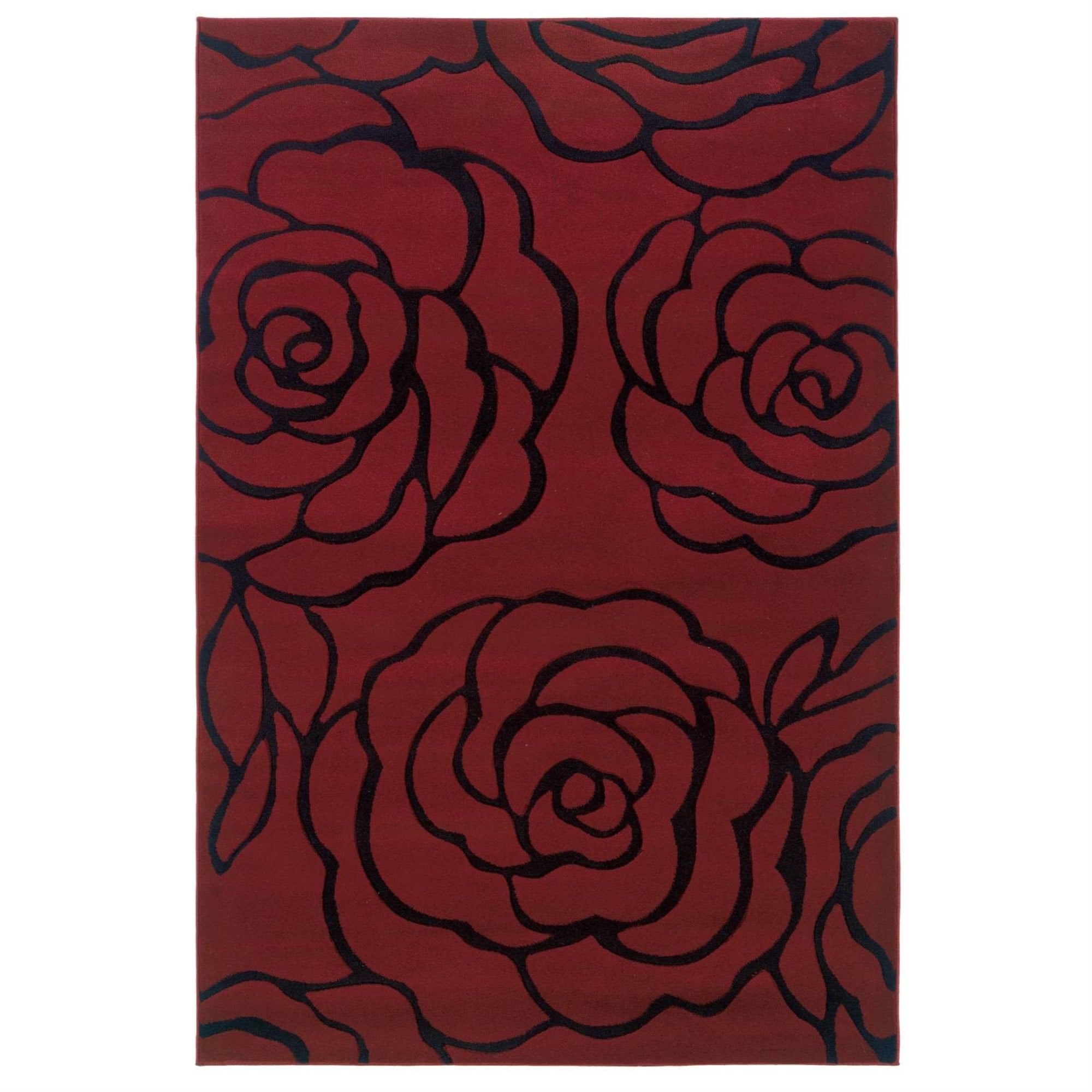 Linon Milan Collection Floor Coverings Rugs 8 x 10.25/Garnet/Black