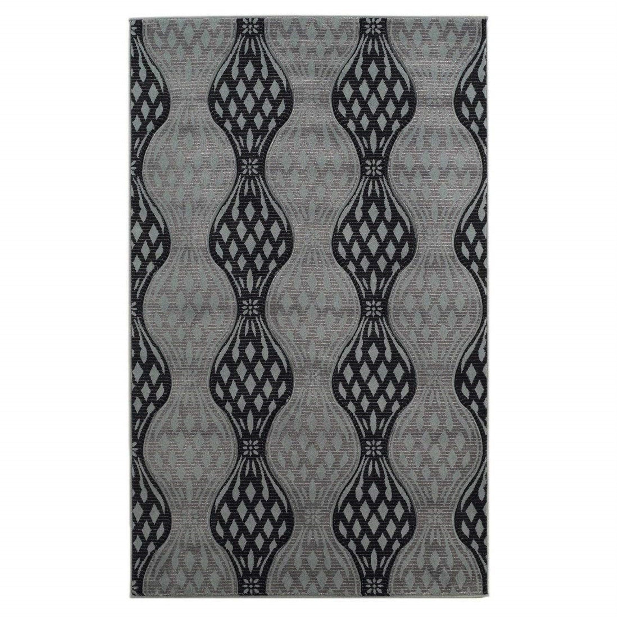 Milan Black/Gray Rug Rug Size: 5 x 77