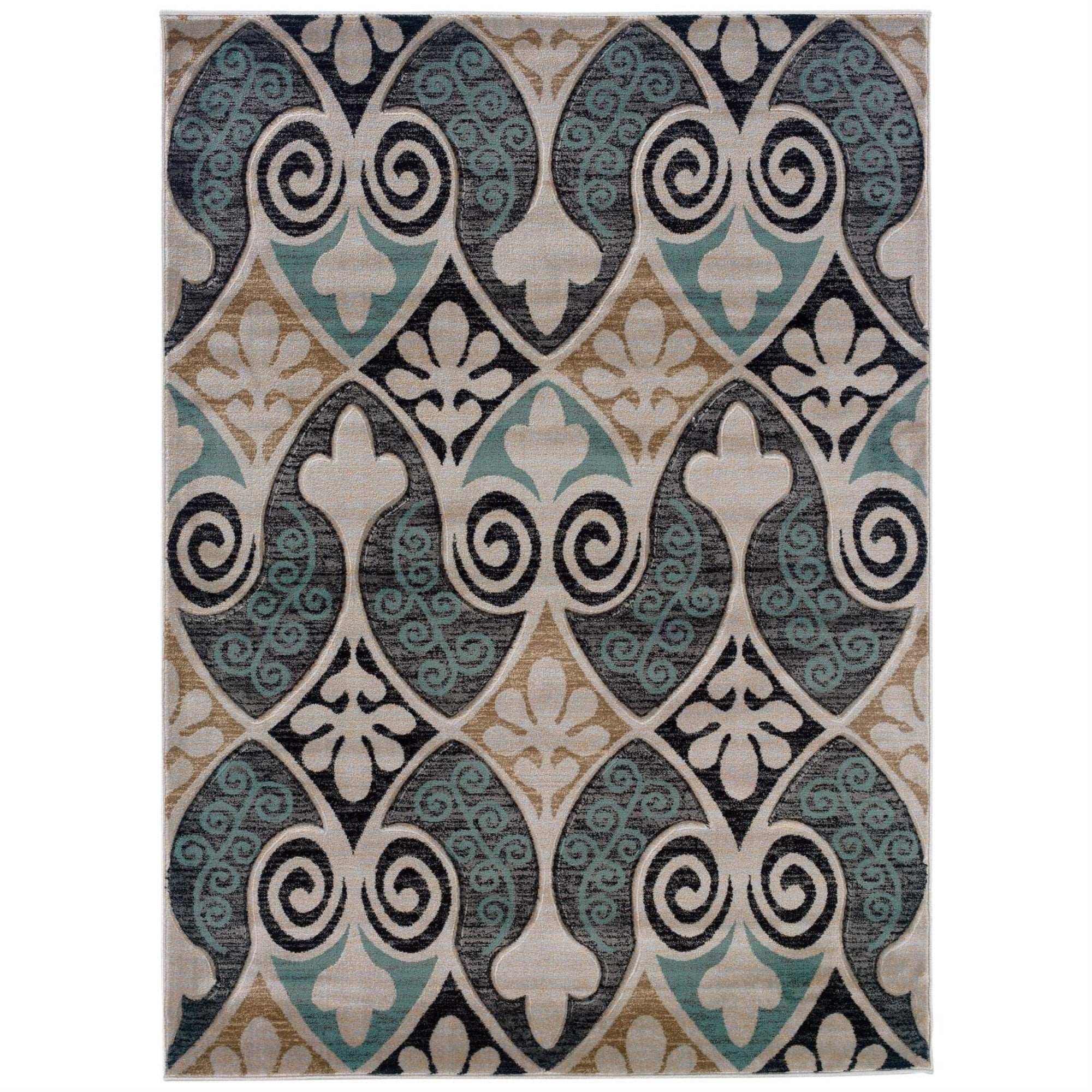 Linon Milan Bilson Machine Made Polypropylene 8x104 Rug in Black