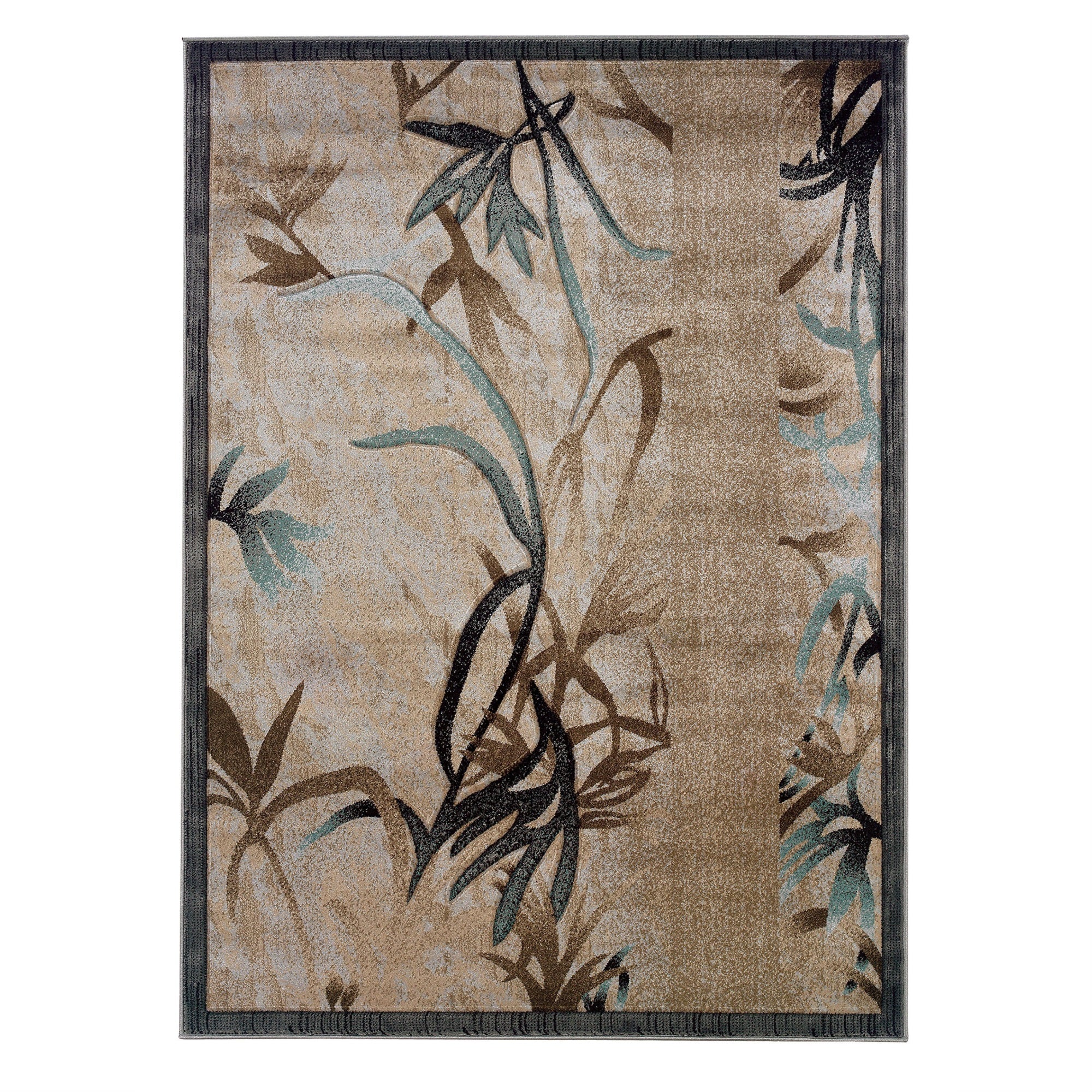 Linon Milan Roth Machine Made Polypropylene 8x104 Rug in Beige