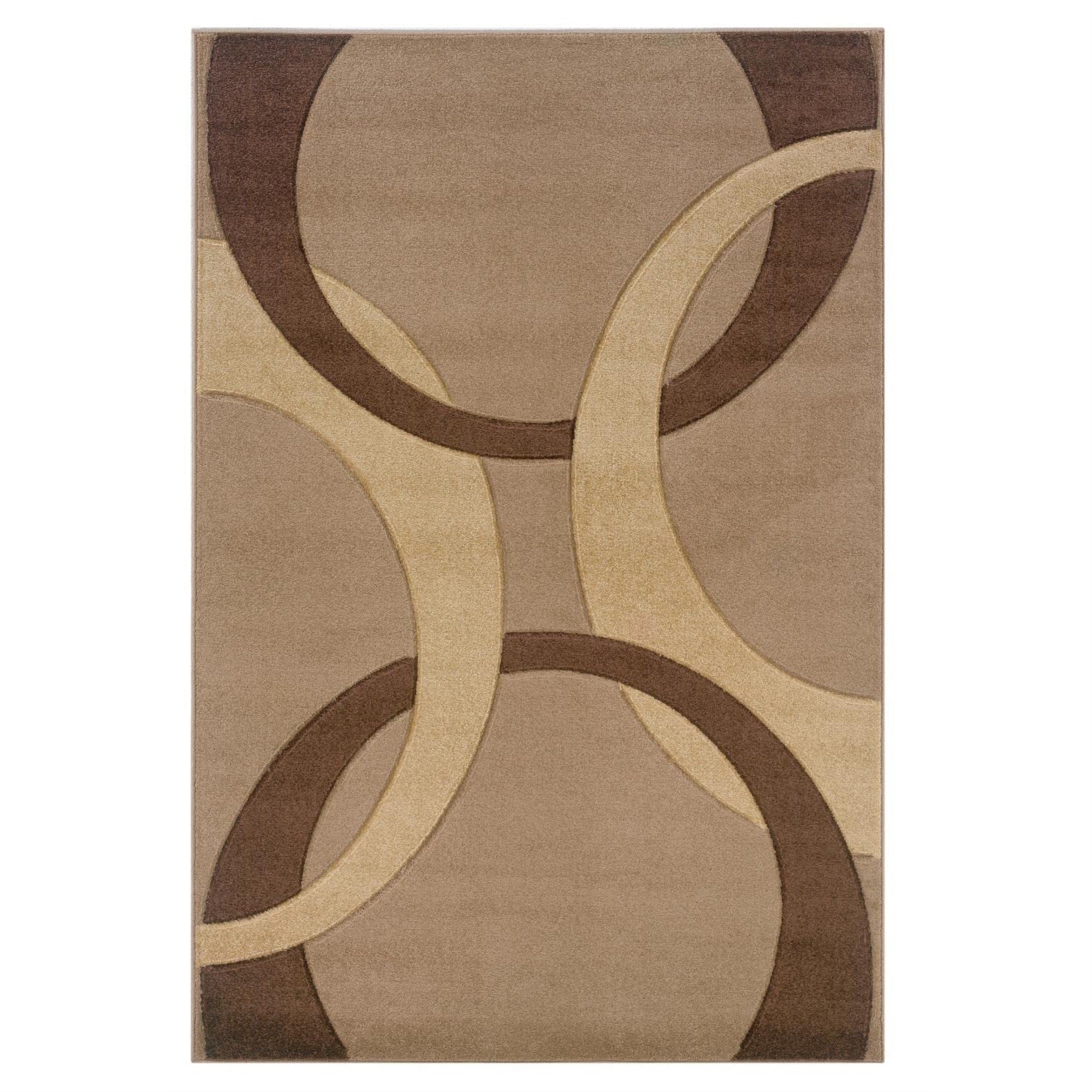 Linon Corfu Collection Tan & Brown 5 x 7.7-1