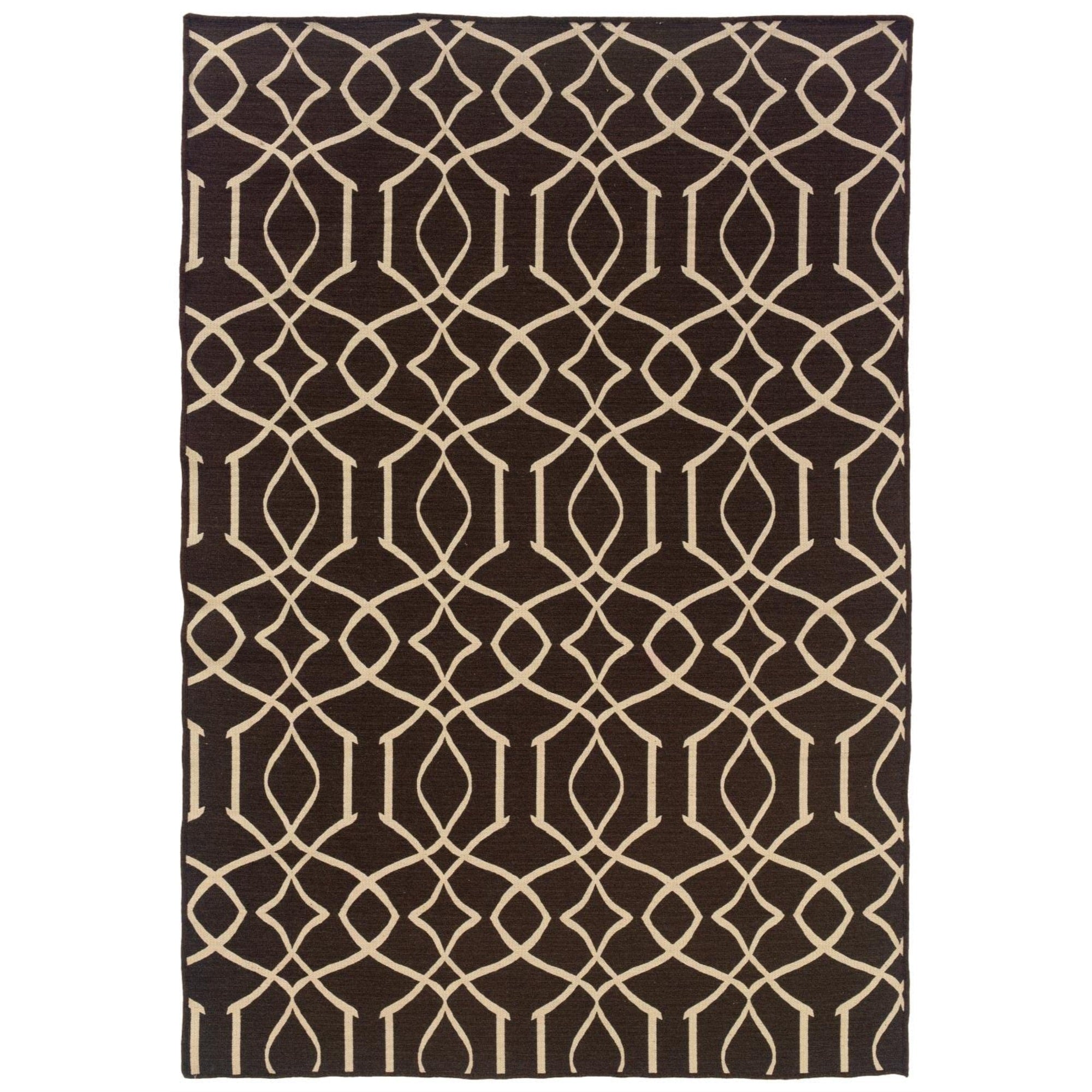 Linon Transitional Wool 5 X 8 Rectangle Area Rugs In Brown Finish RUG-SA1558