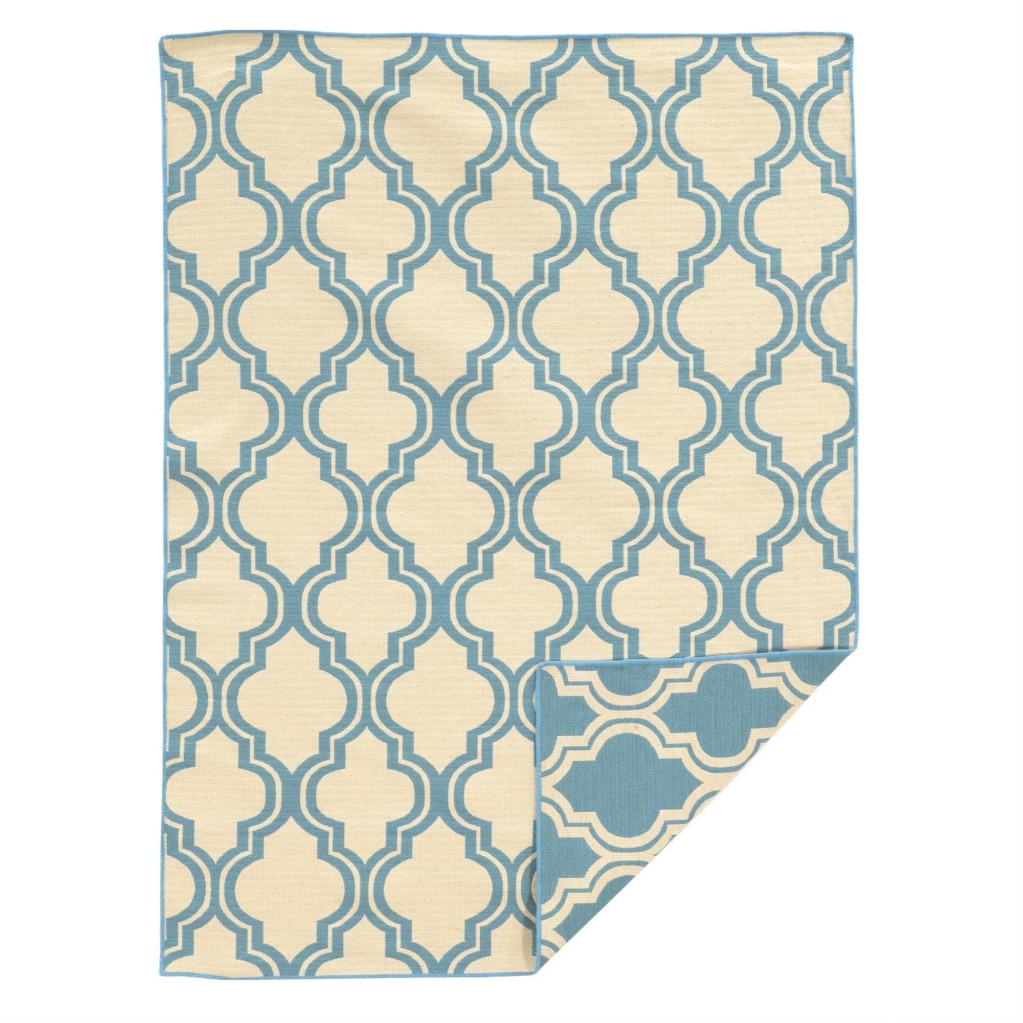 Linon Transitional Wool 5 X 8 Rectangle Area Rugs In Light Blue RUG-SA2358