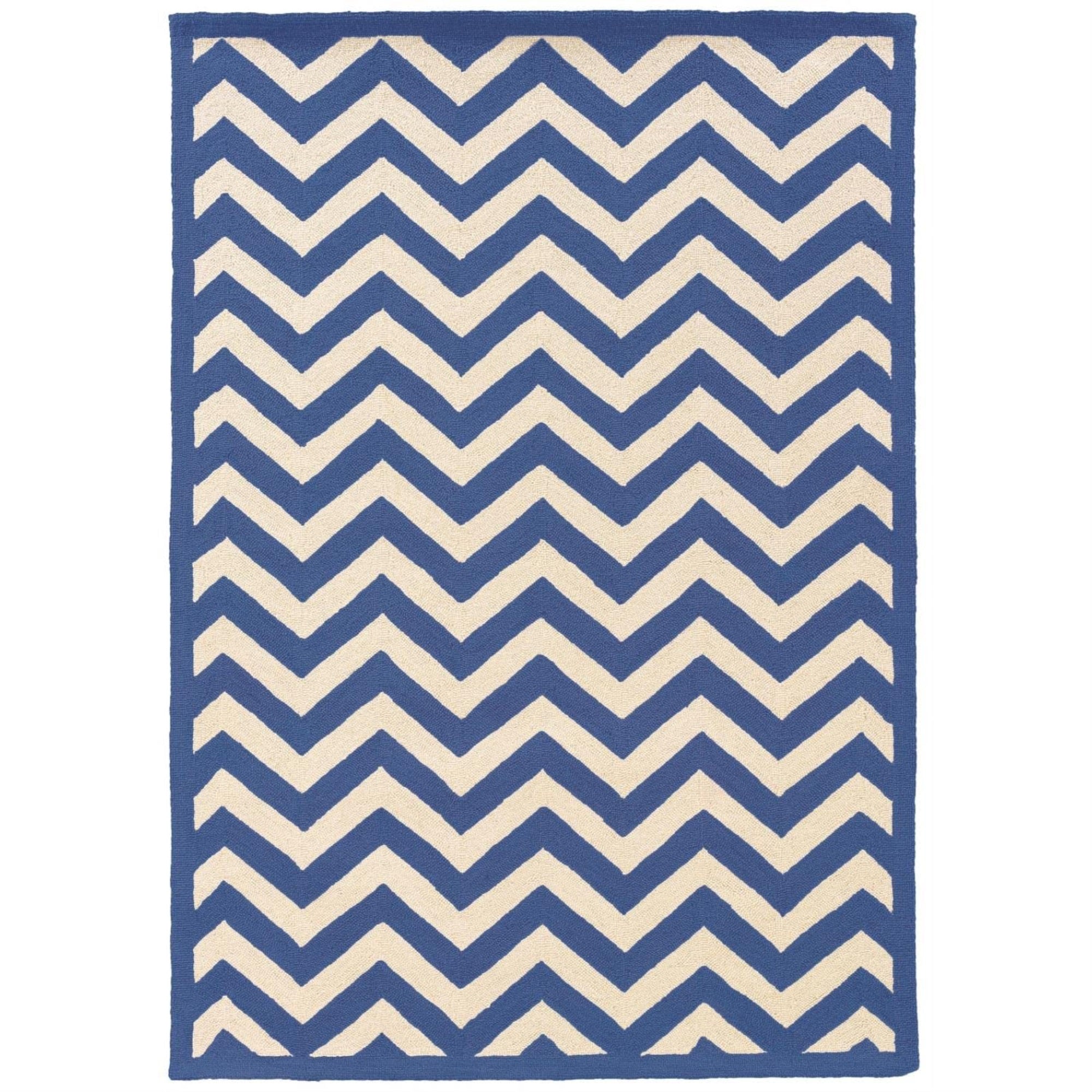 Linon Silhouette Navy/White Area Rug (8 x 10) - 8 x 10